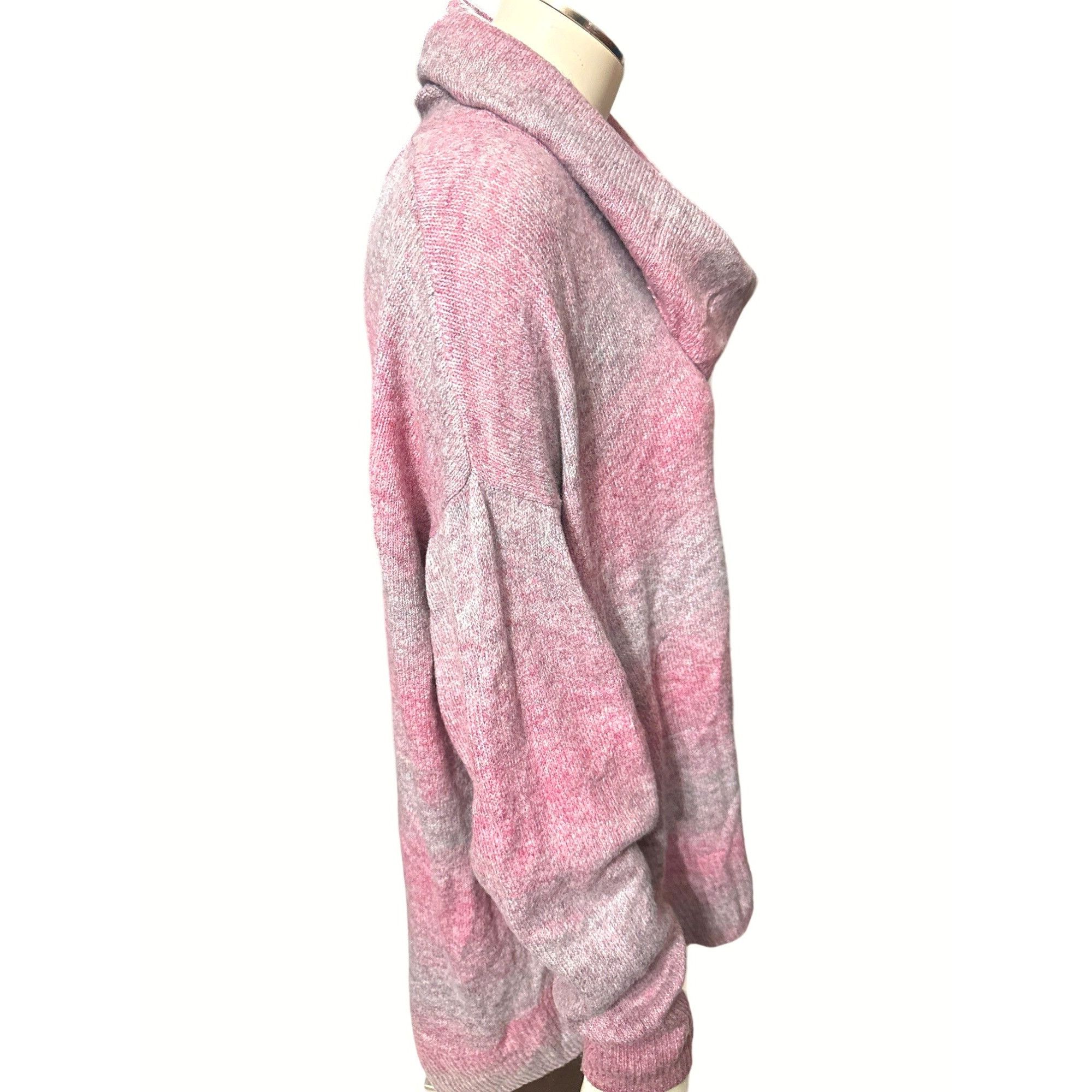 American Eagle Outfitters American Eagle Womens Cowl Neck Sweater Medium Pink & Gray Size M / US 6-8 / IT 42-44 - 2 Thumbnail