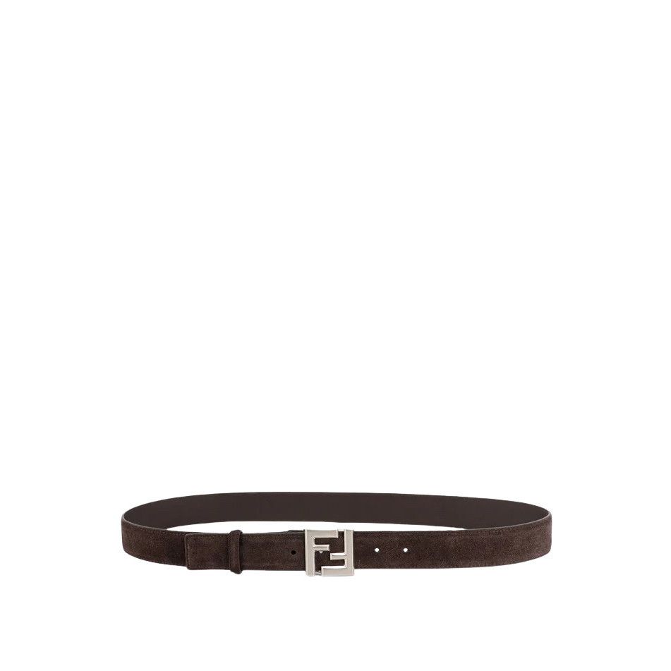 FENDI FF Squared Brown Suede 35mm Belt New & Authentic (Men'
