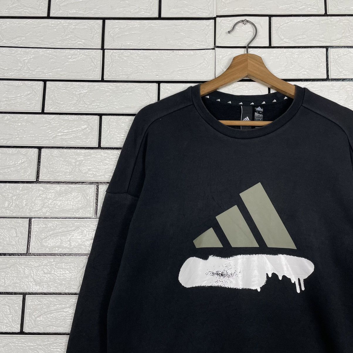 Adidas Adidas Big Logo Black Sweatshirt Size US M / EU 48-50 / 2 - 6 Thumbnail