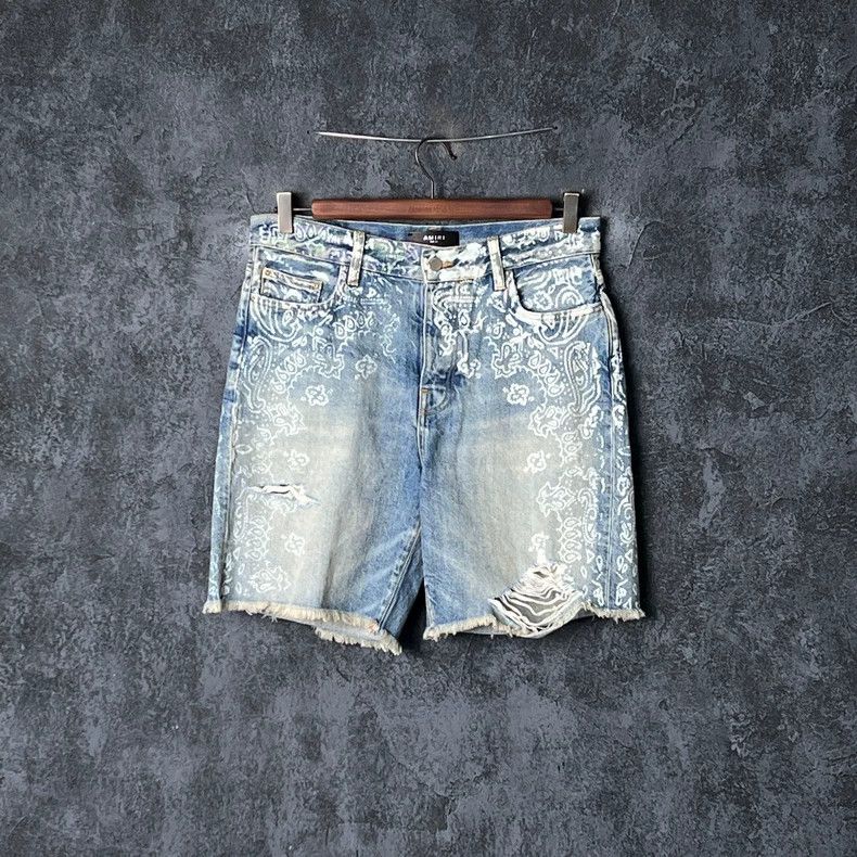 Amiri Amiri Blue Cotton Denim Shorts Size US 30 / EU 46 - 1 Thumbnail