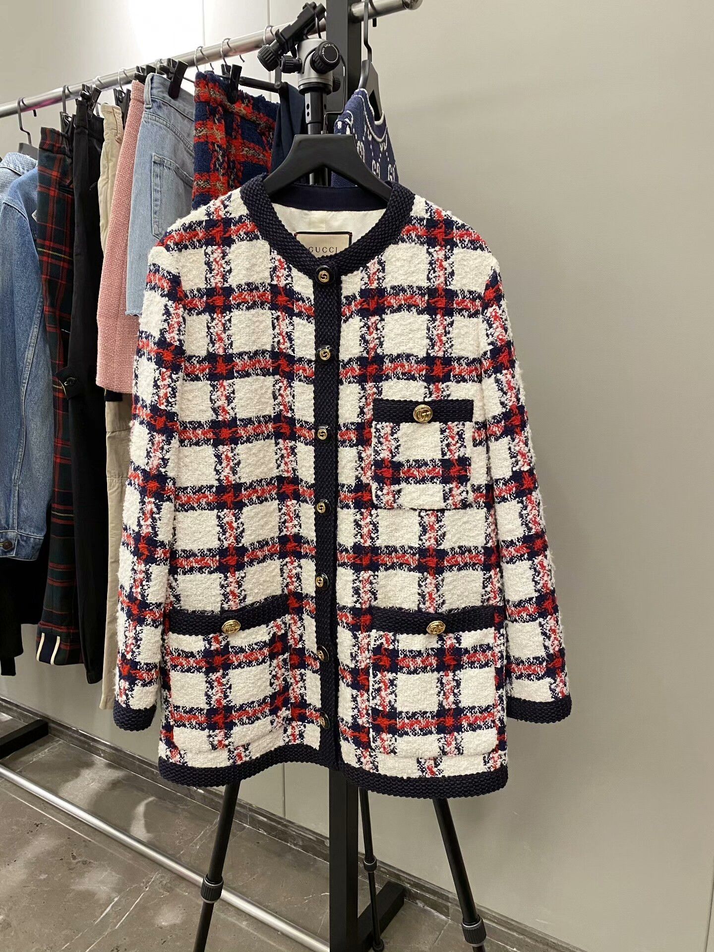 Gucci Gucci Plaid Red Jacket S Women Size S / US 4 / IT 40 - 1 Thumbnail