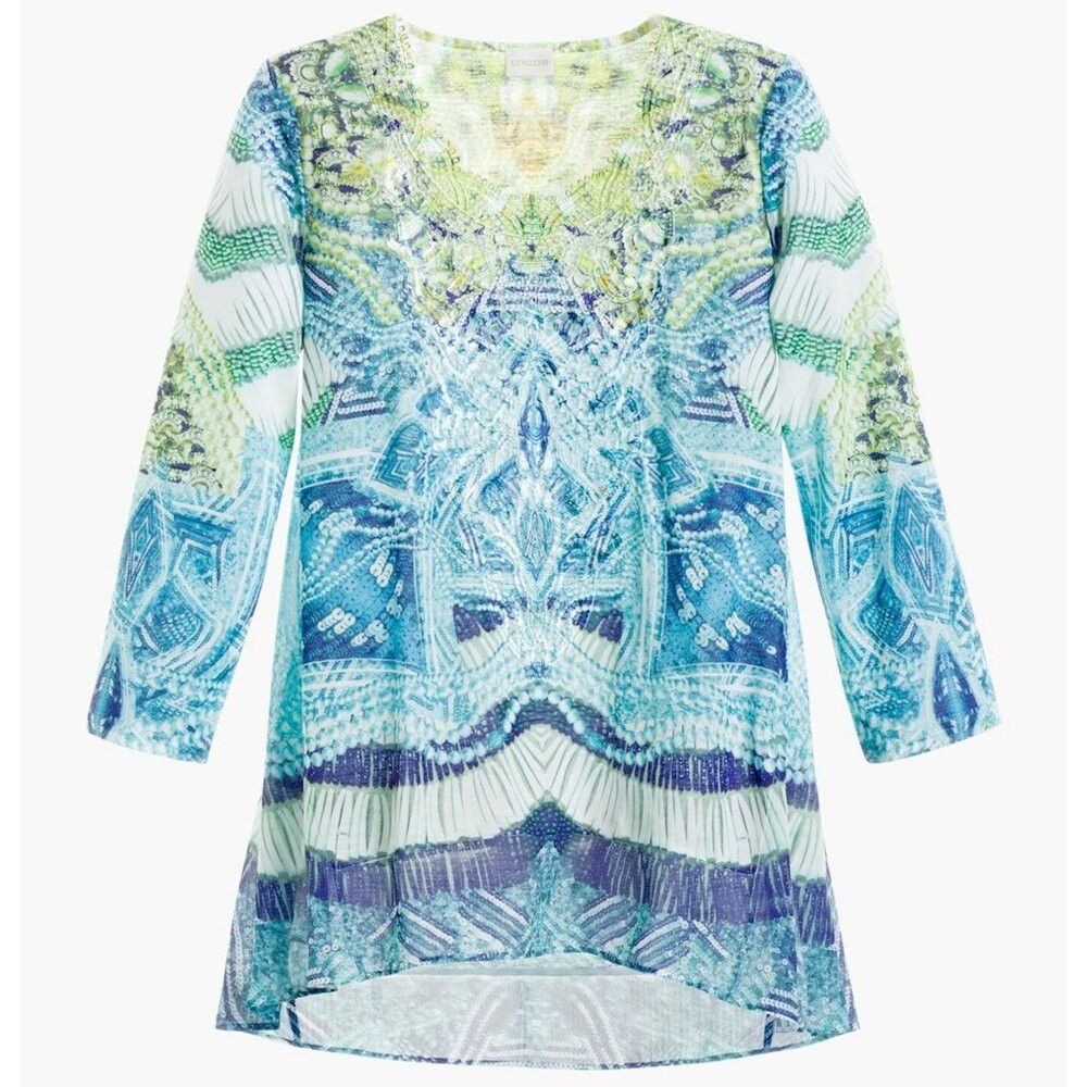 Chicos New Chico's Embroidered Inset Top Size 1 US M Size M / US 6-8 / IT 42-44 - 2 Thumbnail
