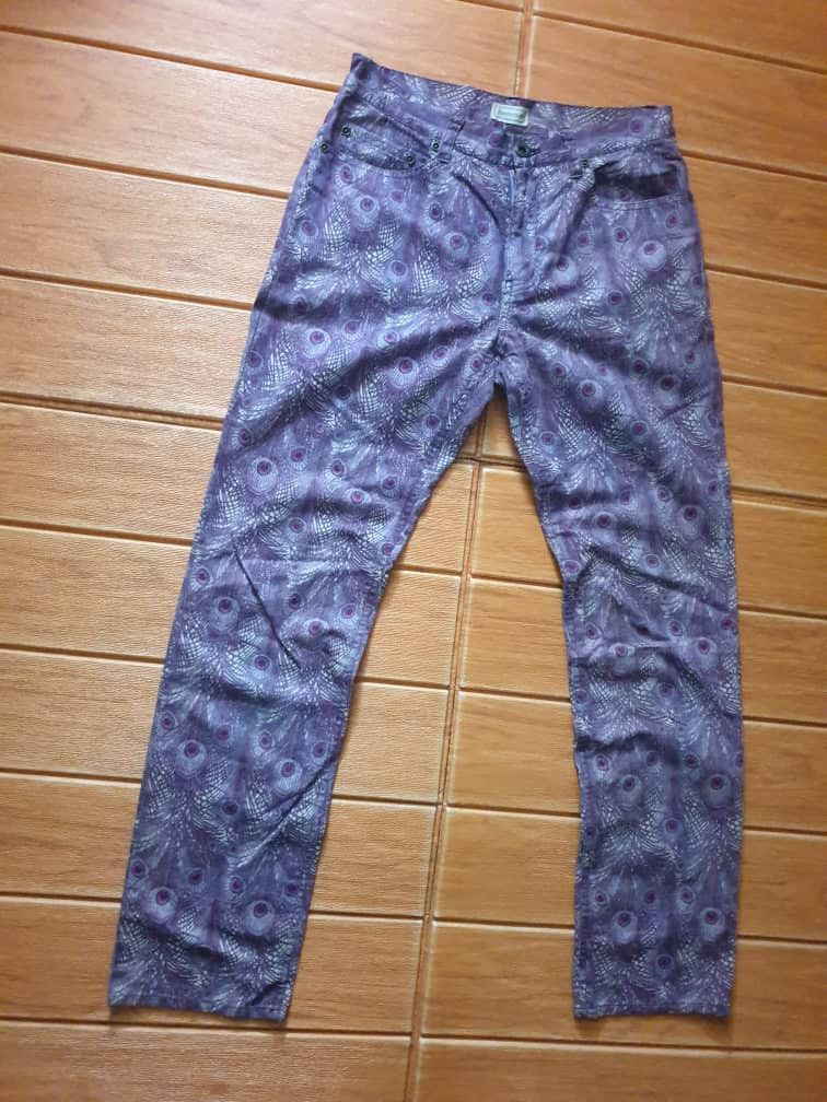 Hysteric Glamour 💥Hysteric Glamour Monogram peacock purple colour pant Size US 29 - 7 Thumbnail