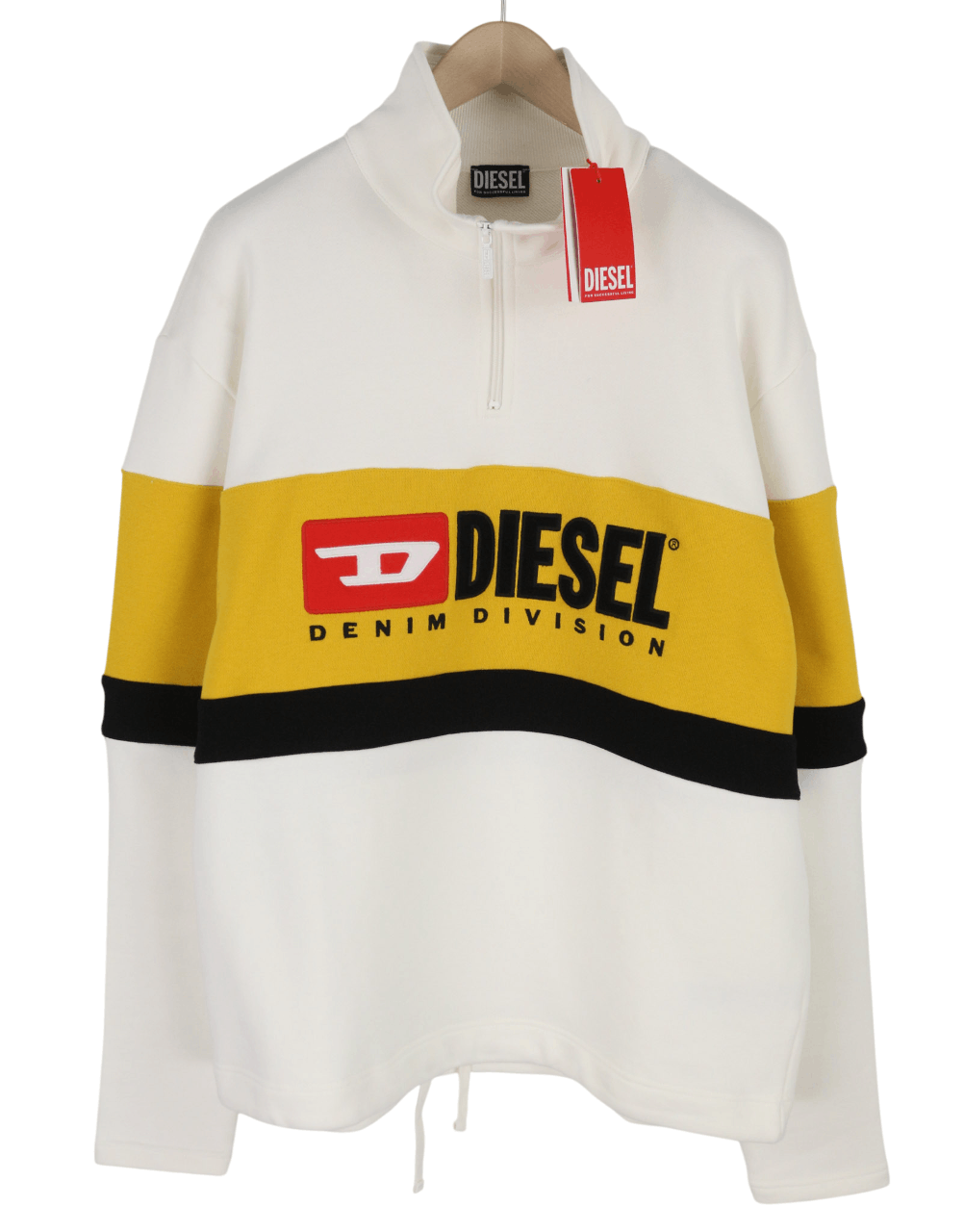 Diesel S-SAINT-DIVISION 2XL White Half Zip Sweatshirt 40100 Size US XXL / EU 58 / 5 - 1 Thumbnail