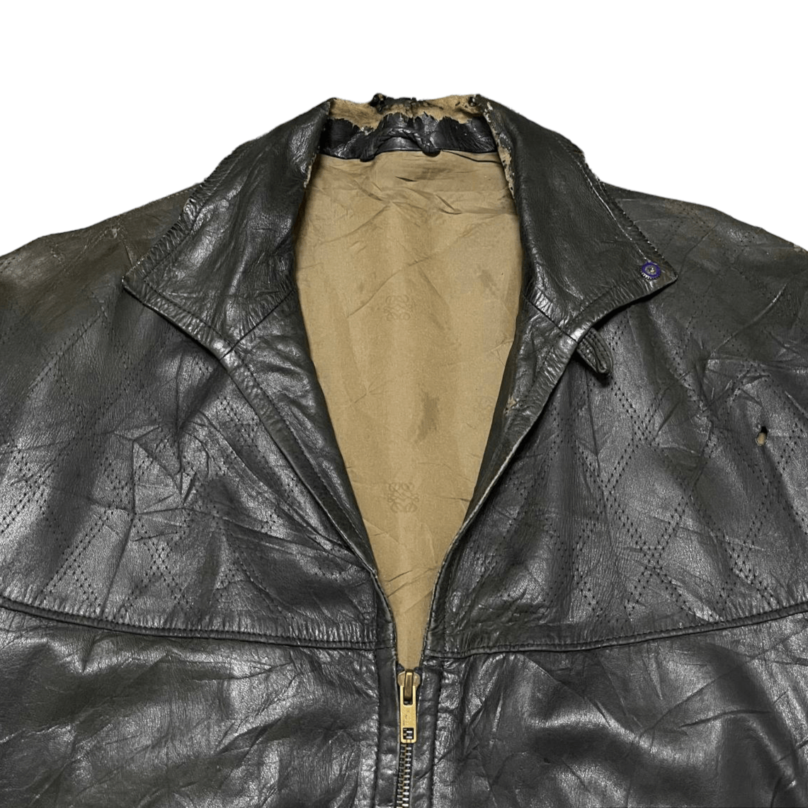 Loewe Loewe Distressed Leather Jacket Vintage Size US M / EU 48-50 / 2 - 2 Thumbnail