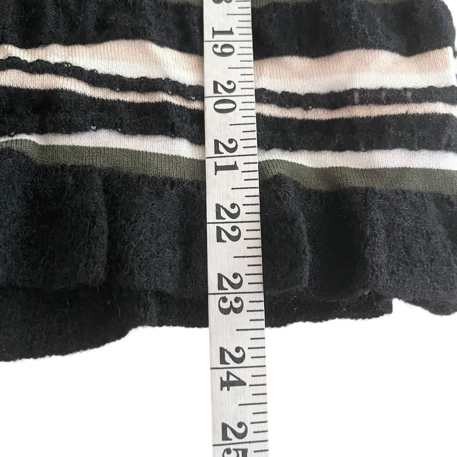 Other Aldo + Martins Black Abstract Stripe Wool Cardigan Sweater Size L / US 10 / IT 46 - 12 Thumbnail