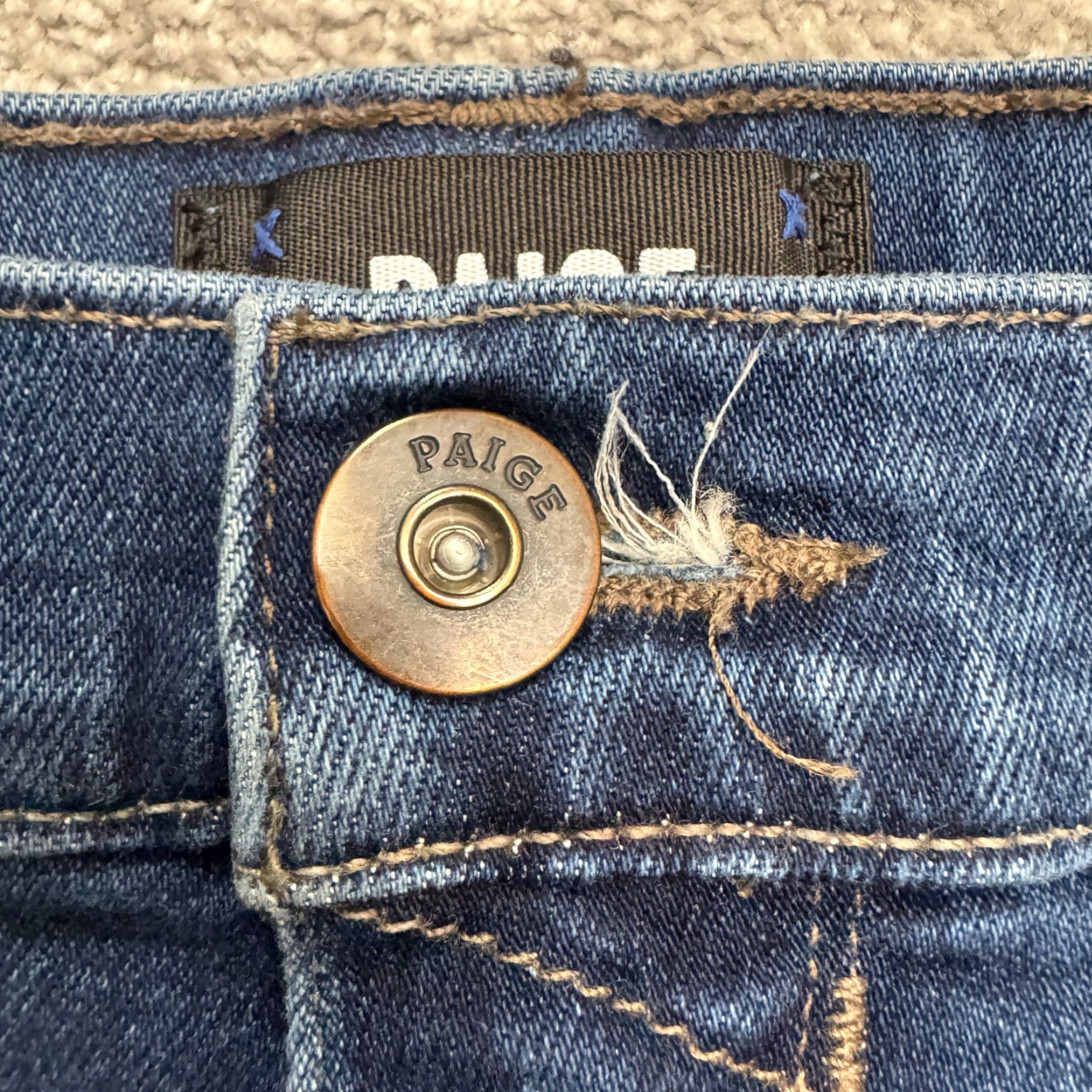 Paige Paige Federal Jeans Straight Leg Denim Womens 38 Blue Cotton Blend Casual Vintage No Size 26" / US 2 / IT 38 - 6 Thumbnail
