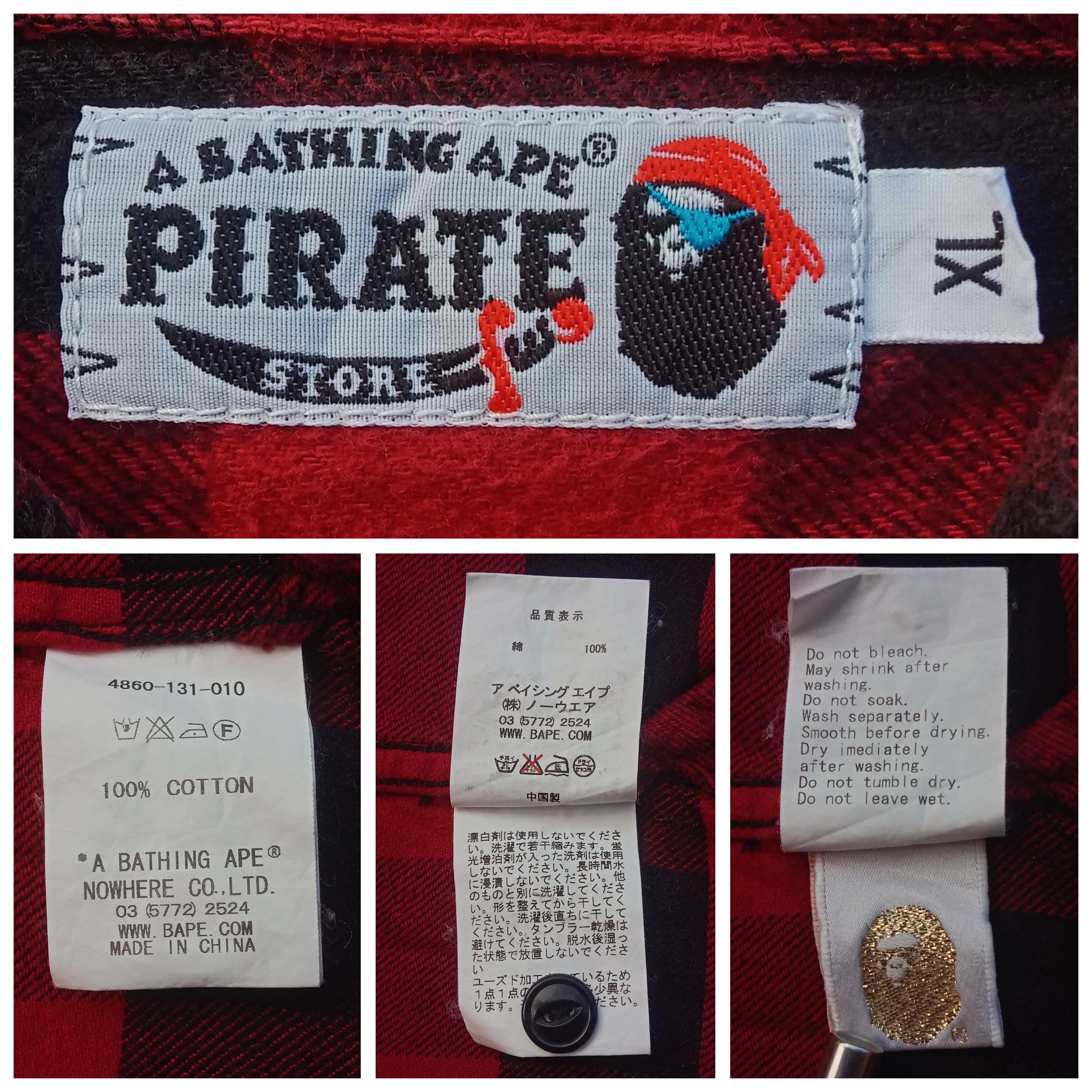 Bape Bape Pirate Store Flannel Button Up Shirt Size US XL / EU 56 / 4 - 4 Thumbnail