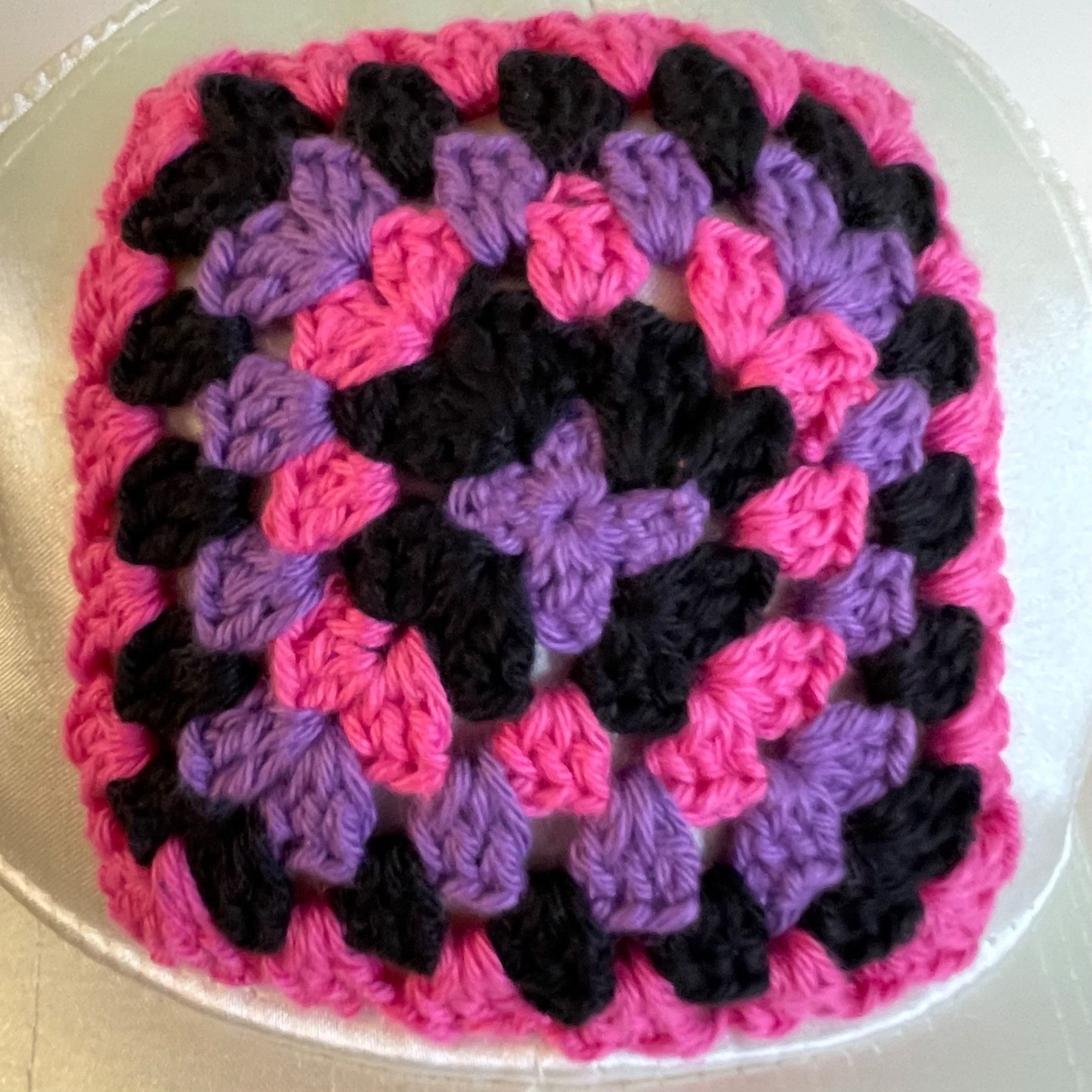 Handmade Crochet Granny Square Hat Ball Cap Cream Color Satin Adjusta Size ONE SIZE - 2 Thumbnail
