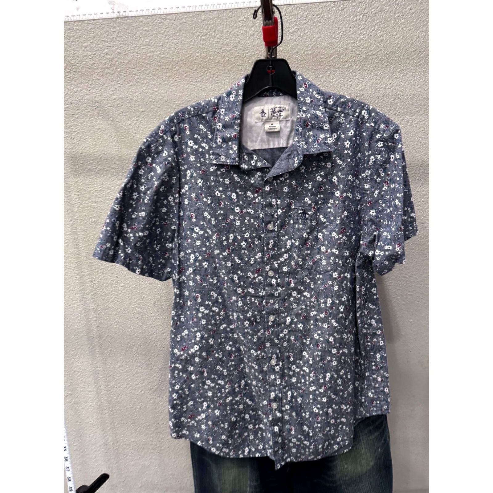 Vintage Penguin Floral BUTTON UP SHIRT Pocket Medium M Mens Size US M / EU 48-50 / 2 - 5 Thumbnail