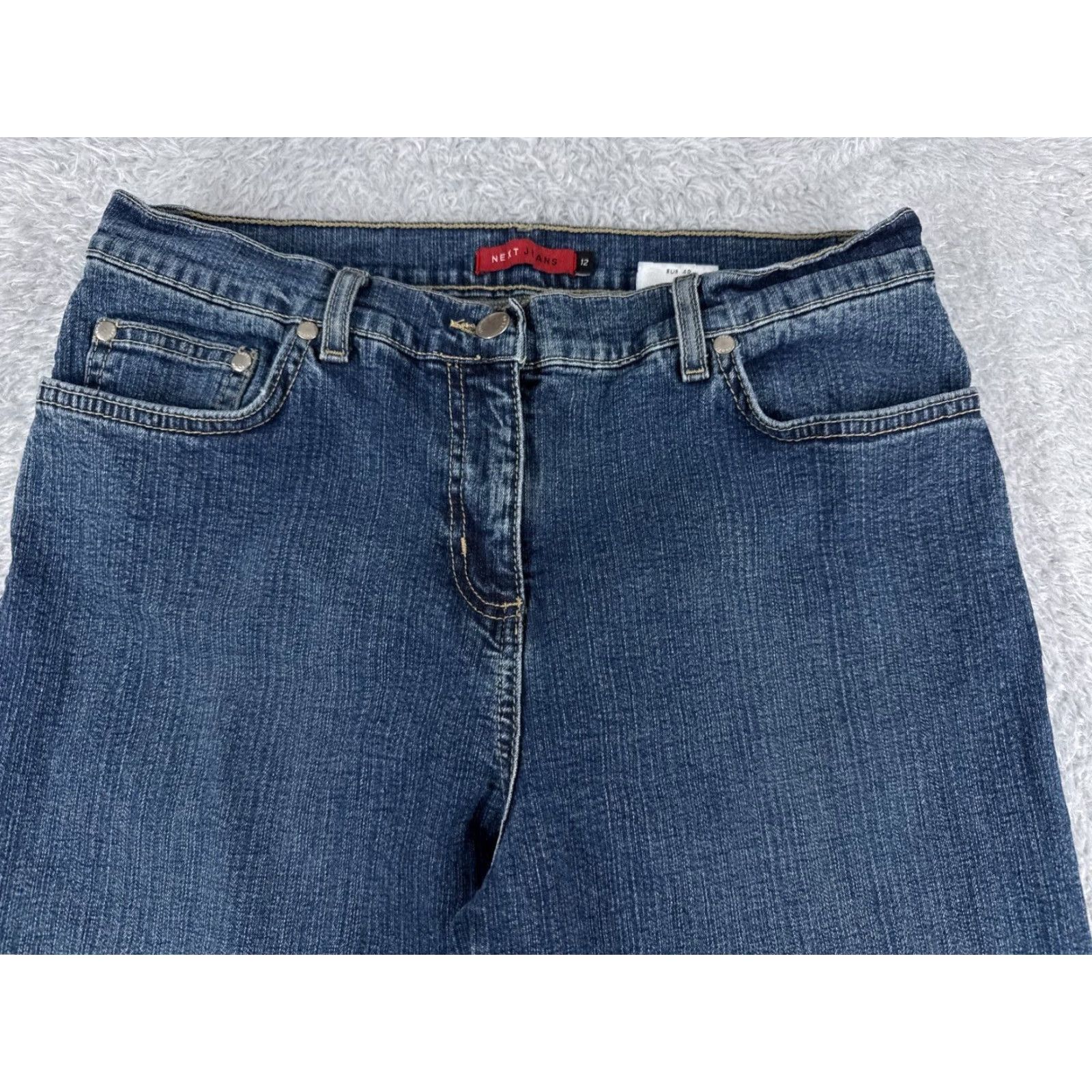 NEXT VINTAGE NEXT Women's Flared Jeans Size 12 Cotton Blend Blue Denim Mid Rise 28x32 Size 34" / US 12 / IT 48 - 4 Thumbnail