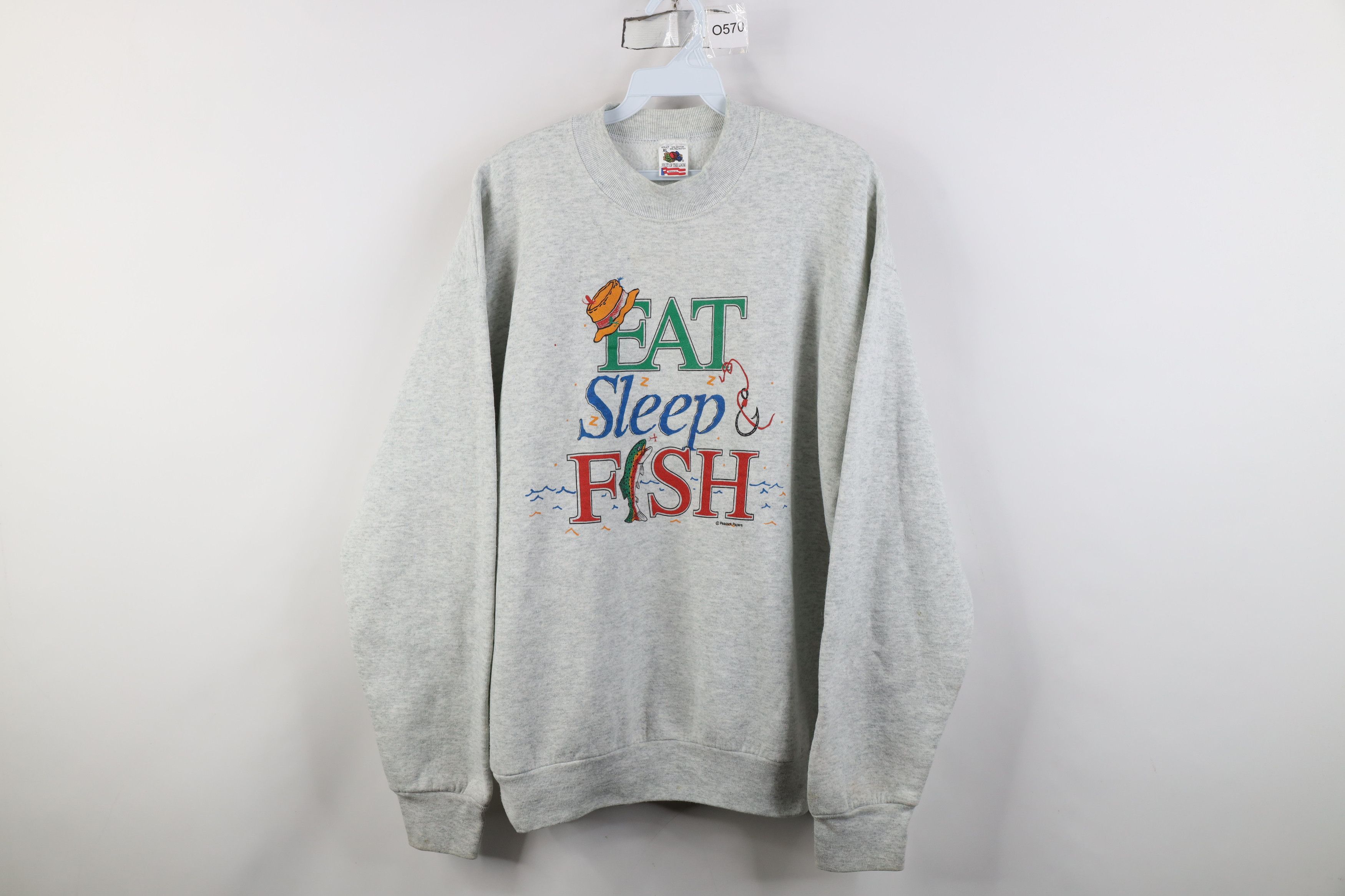 Vintage Vintage 90s Streetwear Crewneck Sweatshirt Heather Gray USA Size US XL / EU 56 / 4 - 1 Thumbnail