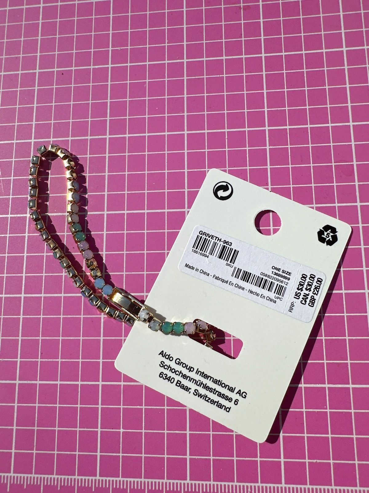 Designer ALDO Occasion Gold tone Multicolor beads crystals Bracelet Size ONE SIZE - 5 Thumbnail