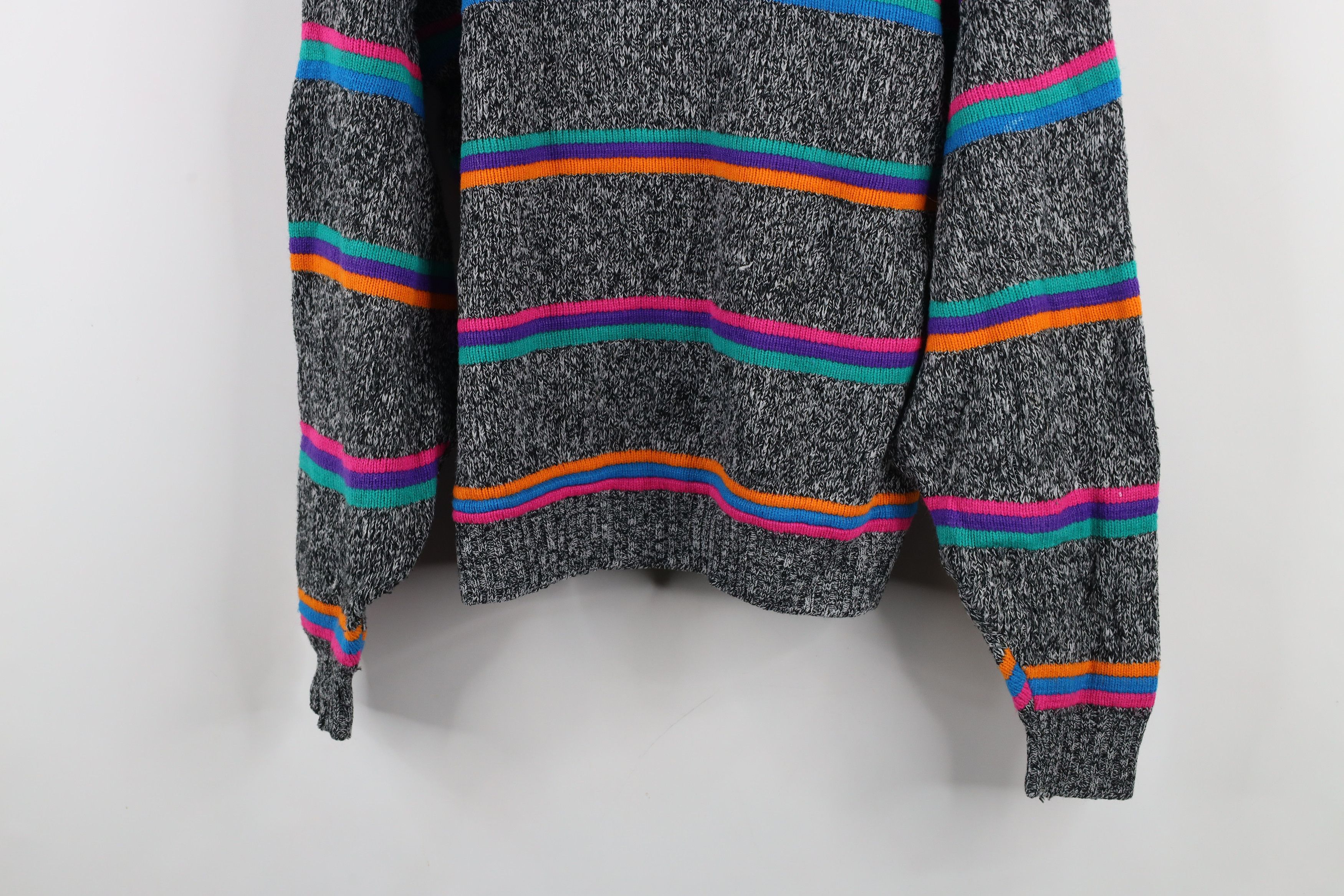 Vintage Vintage 80s 90s Streetwear Rainbow Striped Knit Sweater USA Size L / US 10 / IT 46 - 3 Thumbnail