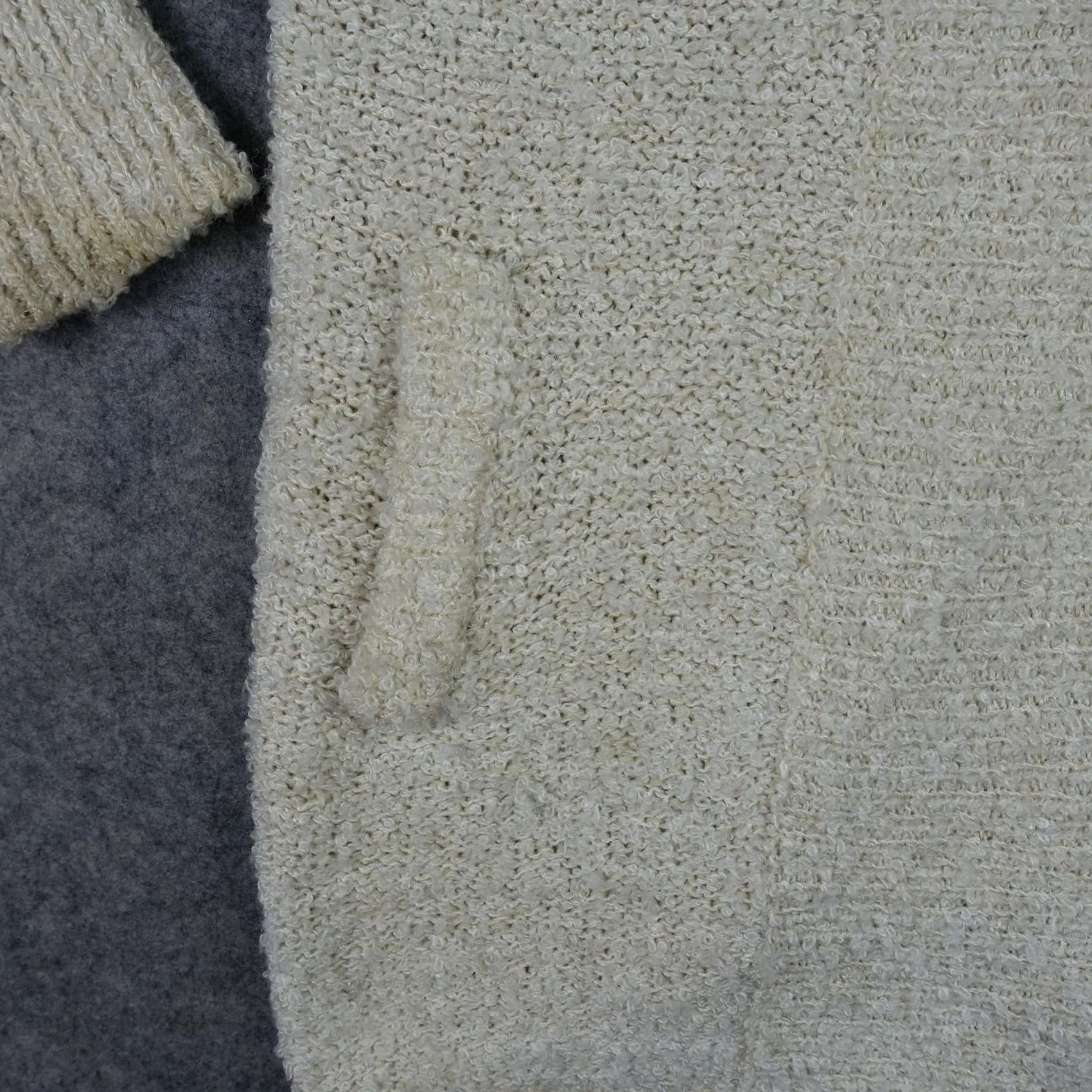 Paige VINTAGE Paige II Sweater Cardigan Womens Large White Chunky Knit Open Pockets Size L / US 10 / IT 46 - 3 Thumbnail