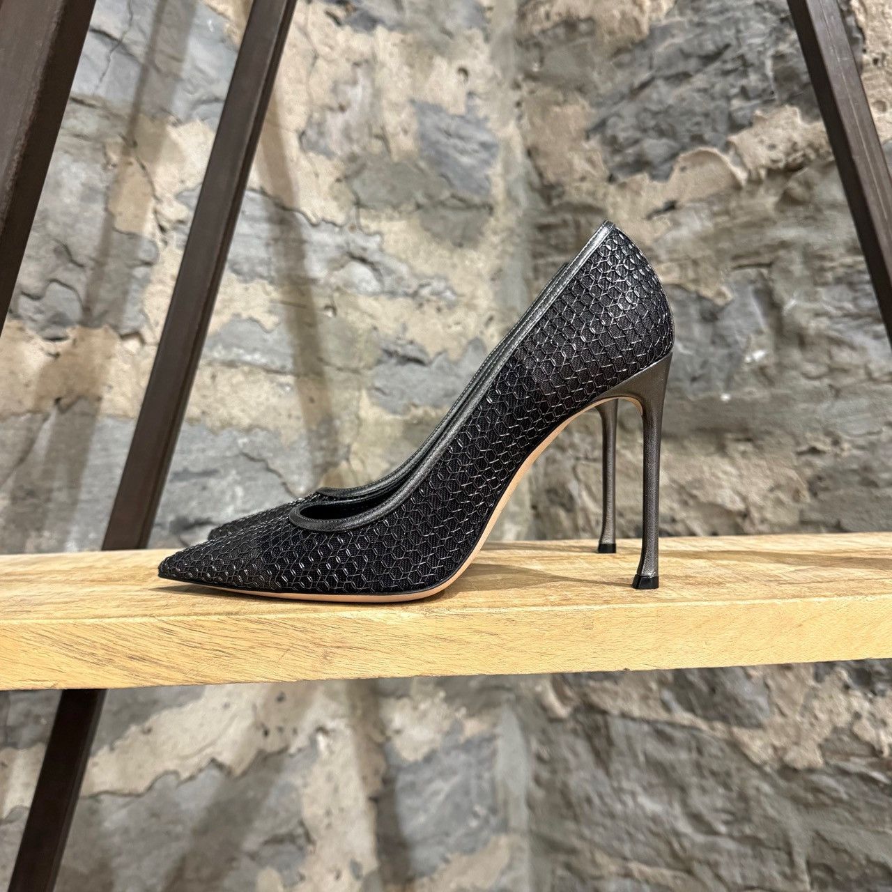 Dior Dior Silver Black Metallic Mesh Pointy Pumps Size US 9 / IT 39 - 7 Thumbnail