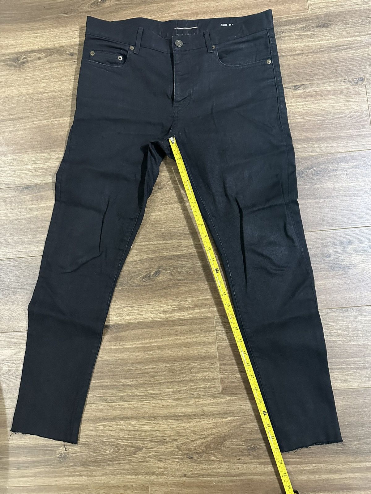 Saint Laurent Paris Saint Laurent D02 black raw cut denim skinny fit Size US 31 - 2 Thumbnail