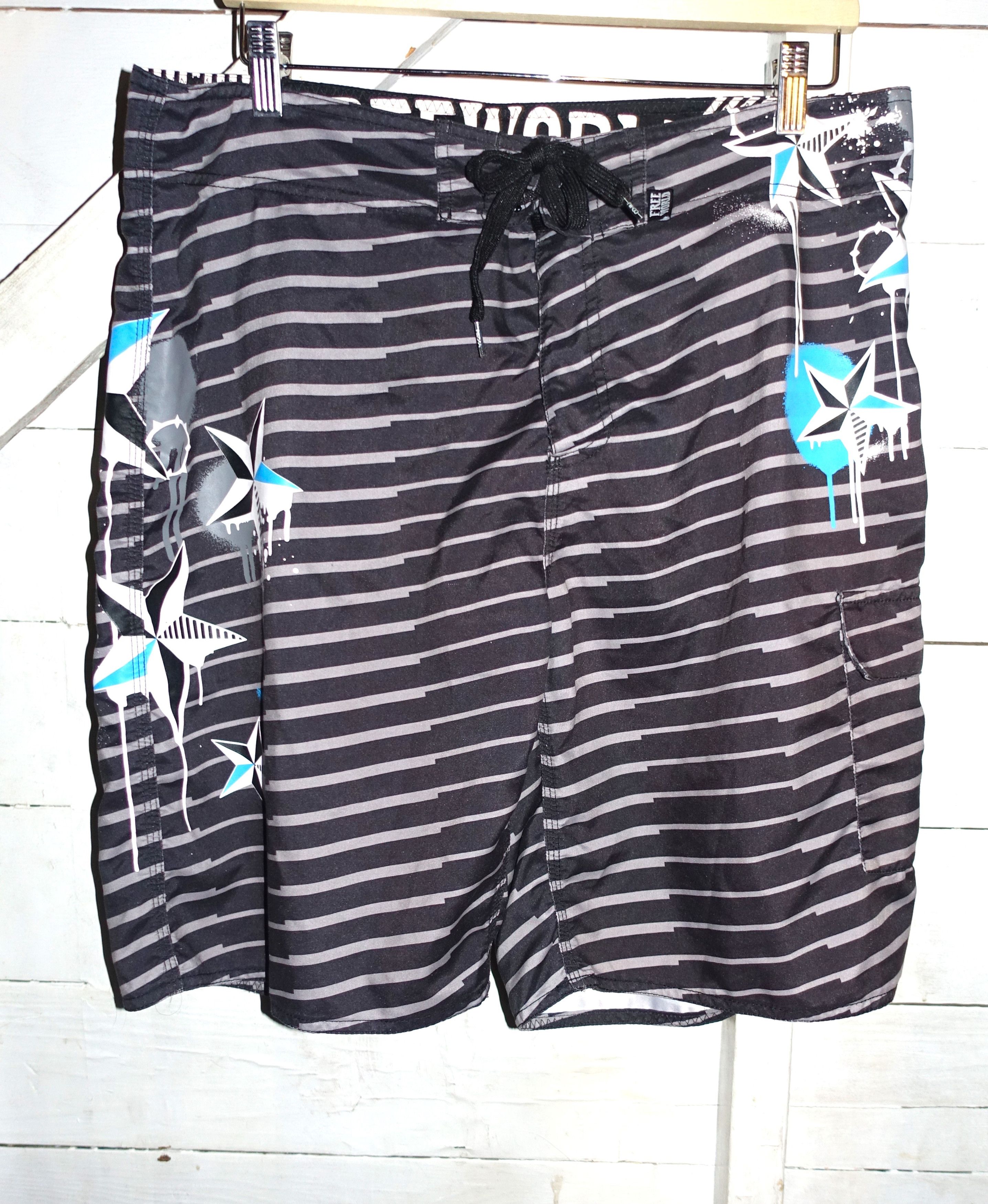 Freeworld Freeworld Black Blue Boardshorts 36 Size US 36 / EU 52 - 2 Thumbnail