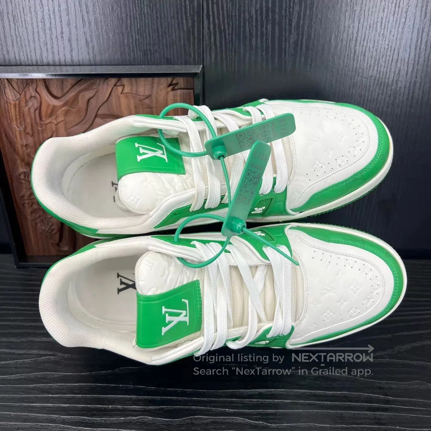 Louis Vuitton Green Low-Top Sneakers Size 8.5. Size US 8.5 / EU 41-42 - 5 Thumbnail