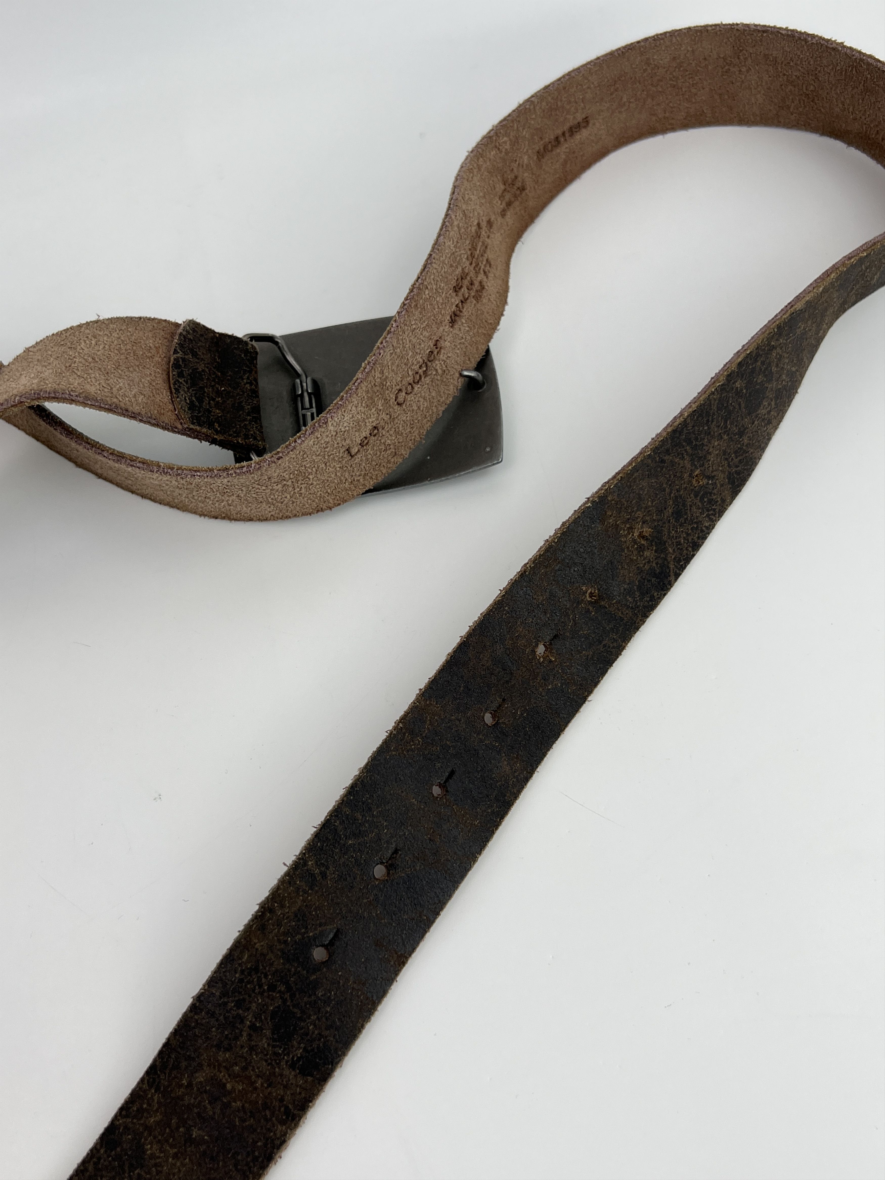 Vintage Y2K Lee Cooper Eagle Large Buckle USA Leather Belt Size ONE SIZE - 5 Thumbnail
