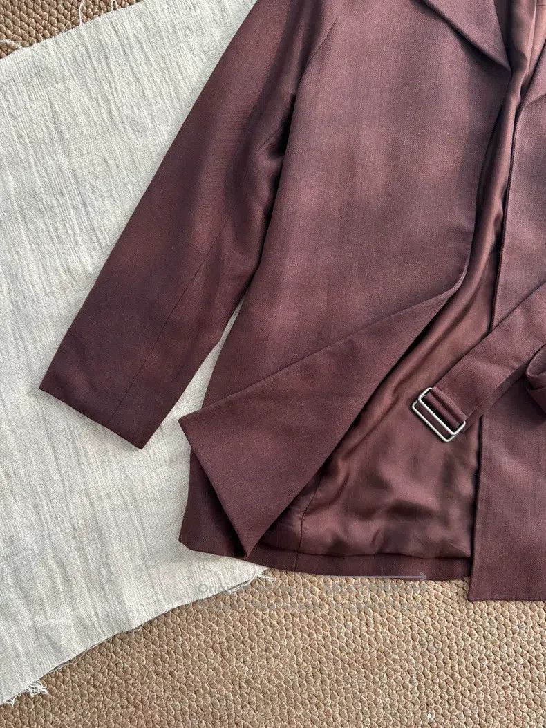 Hermes Hermes Linen casual outerwear mid-length jacket, red brown Size M / US 6-8 / IT 42-44 - 4 Thumbnail