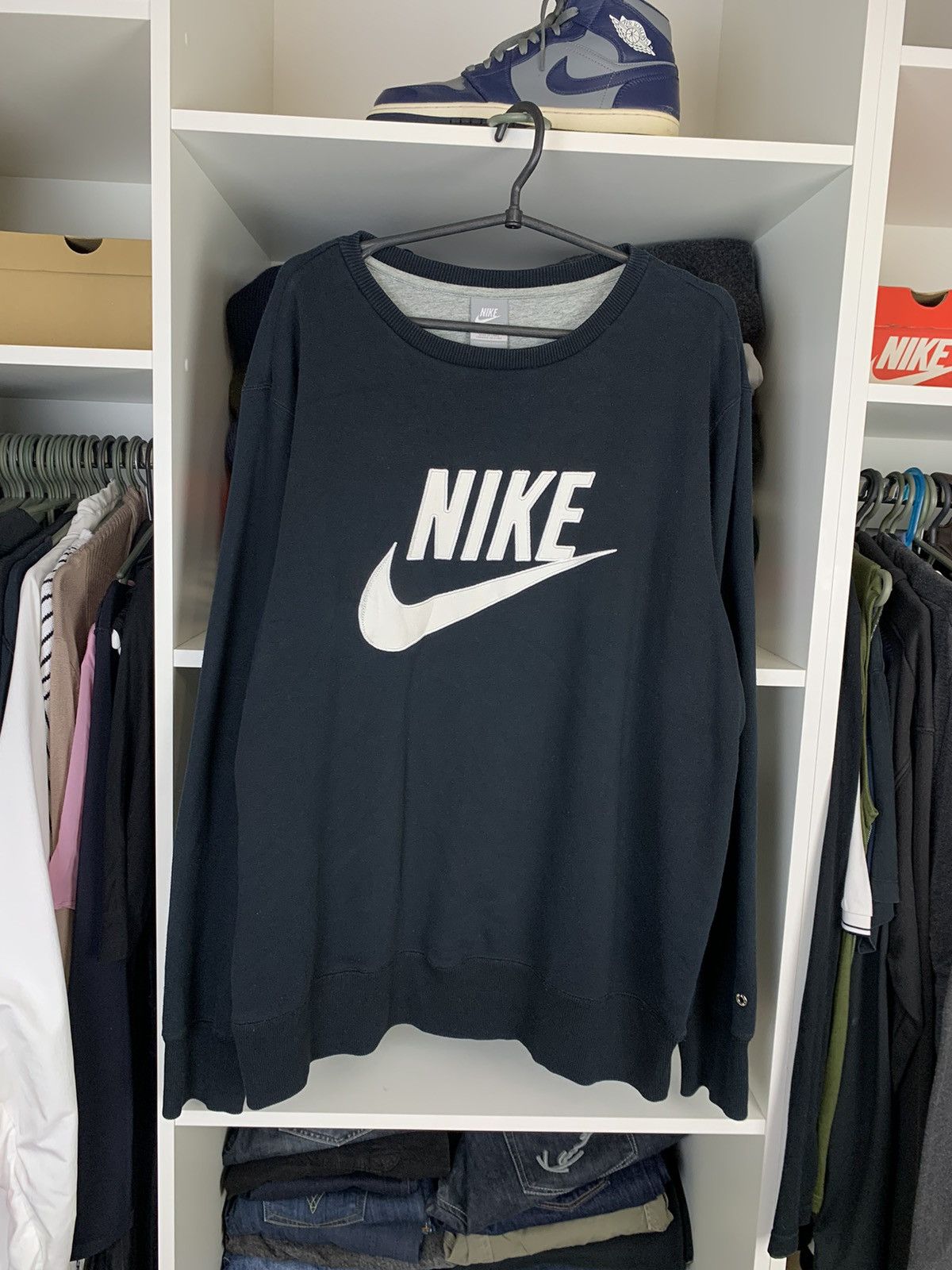 Nike × Vintage Vintage Nike Big Logo Sweatshirt Size US XL / EU 56 / 4 - 1 Thumbnail