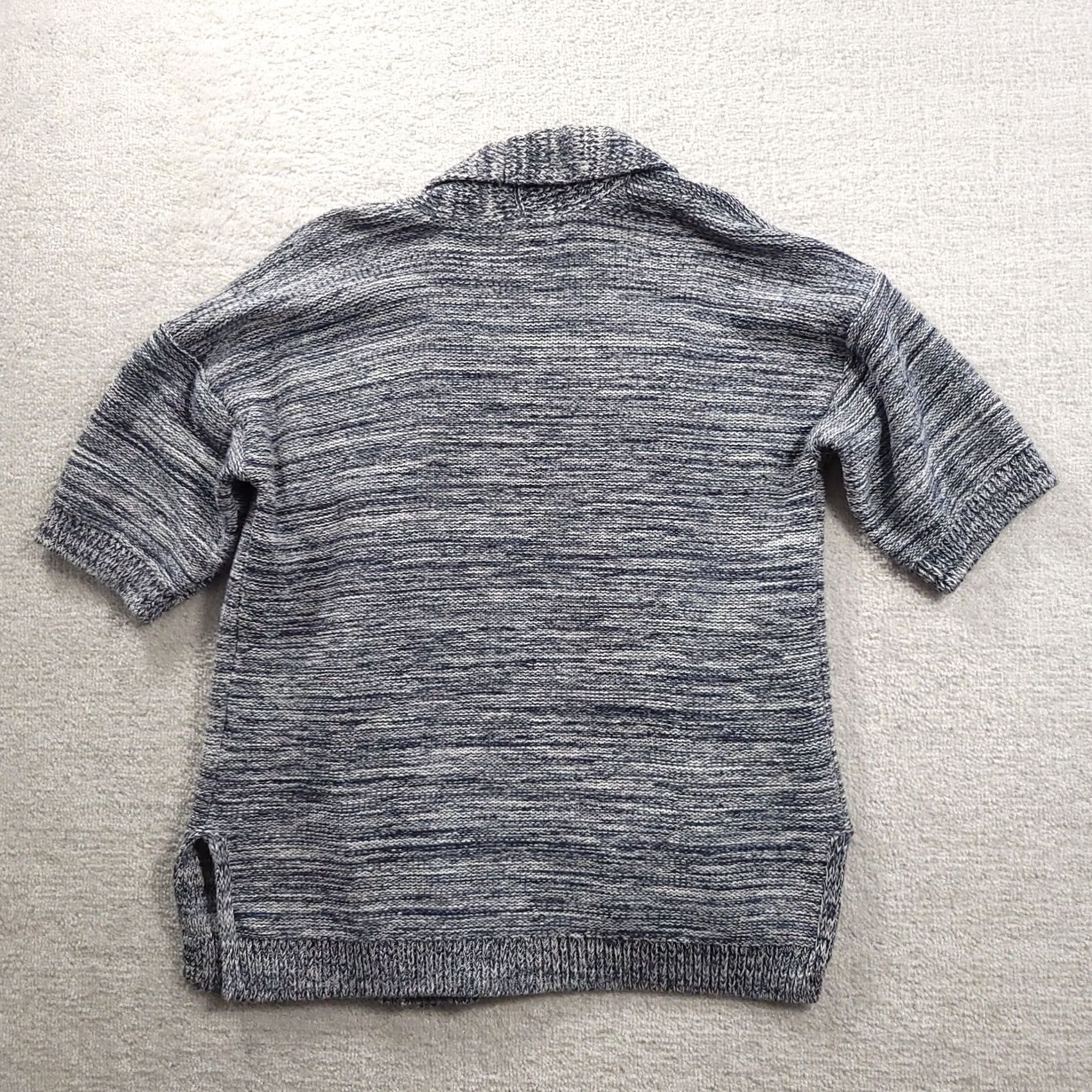 Tommy Hilfiger Tommy Hilfiger Sweater Cardigan Womens M/L Blue Gray Open Front 3/4 Sleeve Heavyweight Knit Size M / US 6-8 / IT 42-44 - 7 Thumbnail