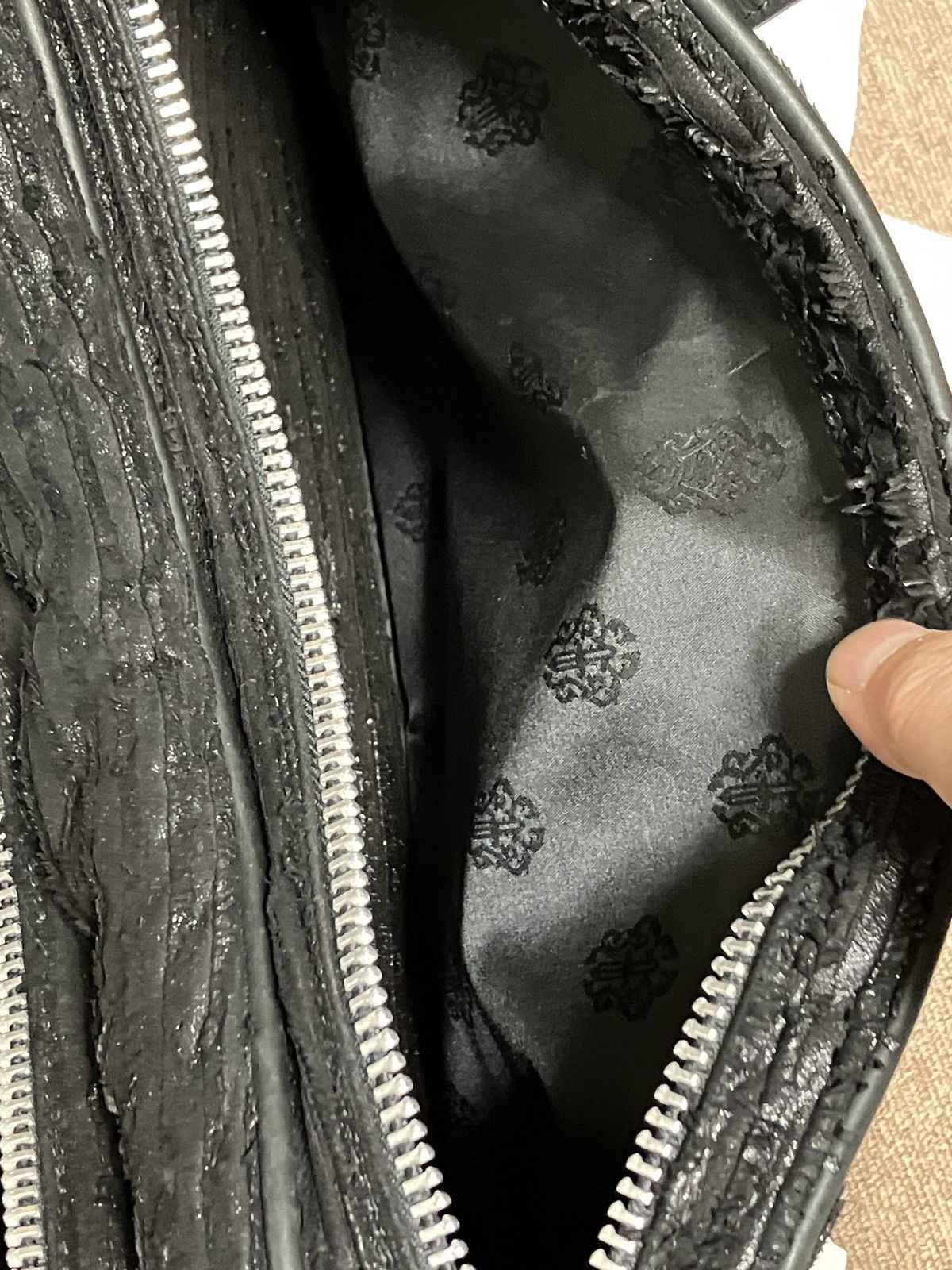 Chrome Hearts Chrome Hearts Waxed Destroyed Leather Cross Patch Bag Size ONE SIZE - 8 Thumbnail