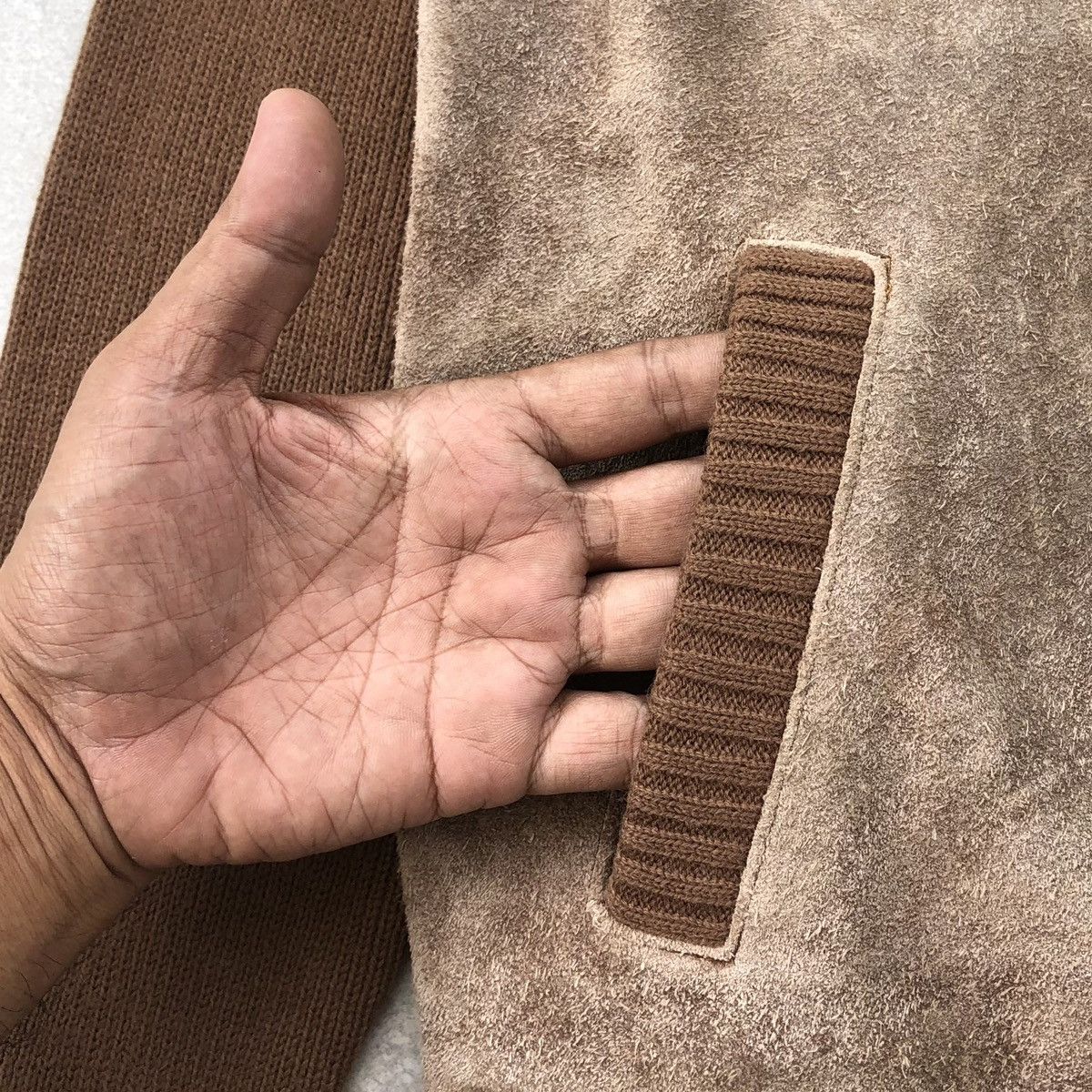 Sears Vintage70s Sears Sportwear Suede Leather Knit Sleeve Jacket Size US L / EU 52-54 / 3 - 8 Thumbnail