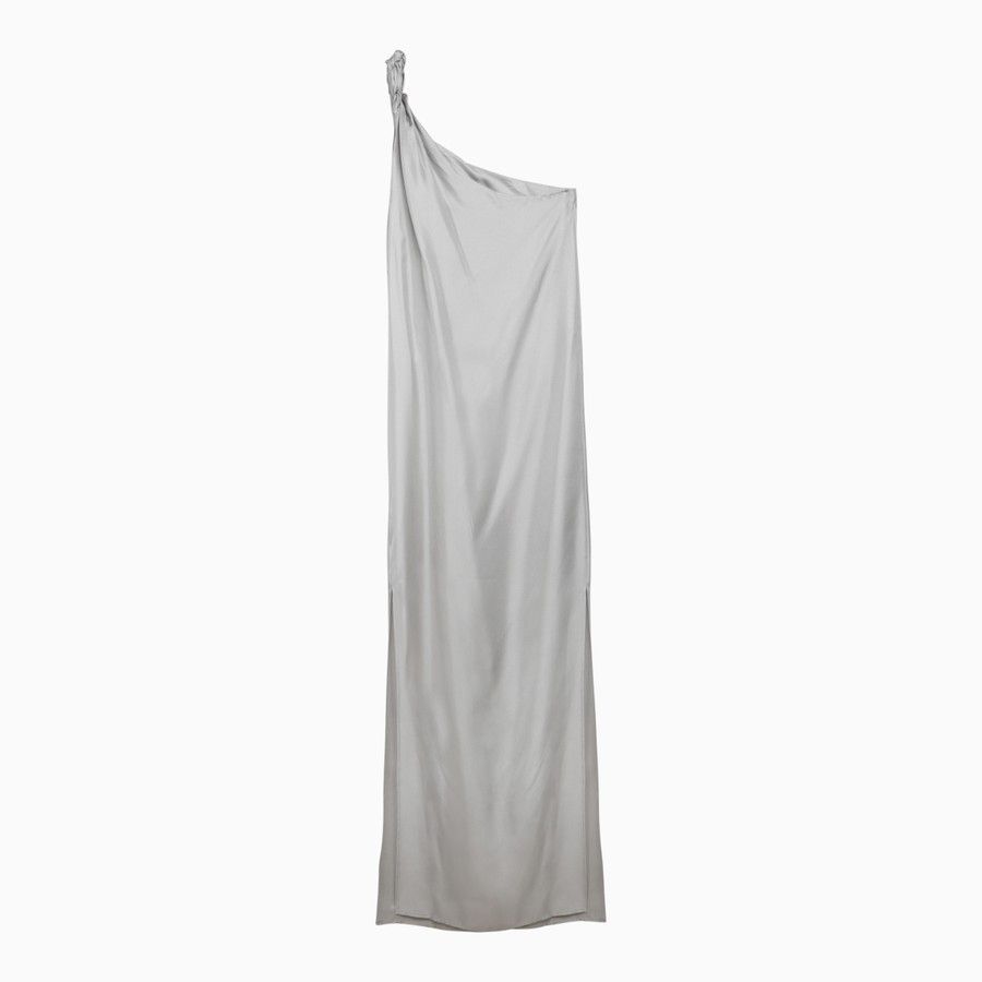 Loulou de Saison o1d2blof0824 Silk Long Dress in Grey Size XS / US 0-2 / IT 36-38 - 2 Thumbnail