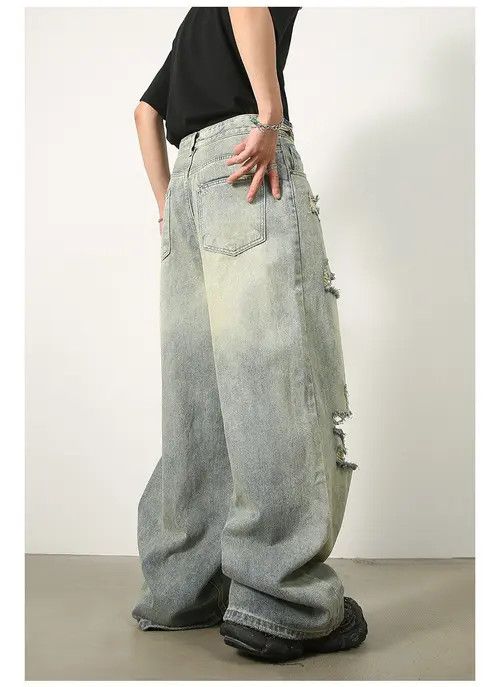 VIBE Baggy Distressed Denim Jeans Size US 30 / EU 46 - 5 Thumbnail