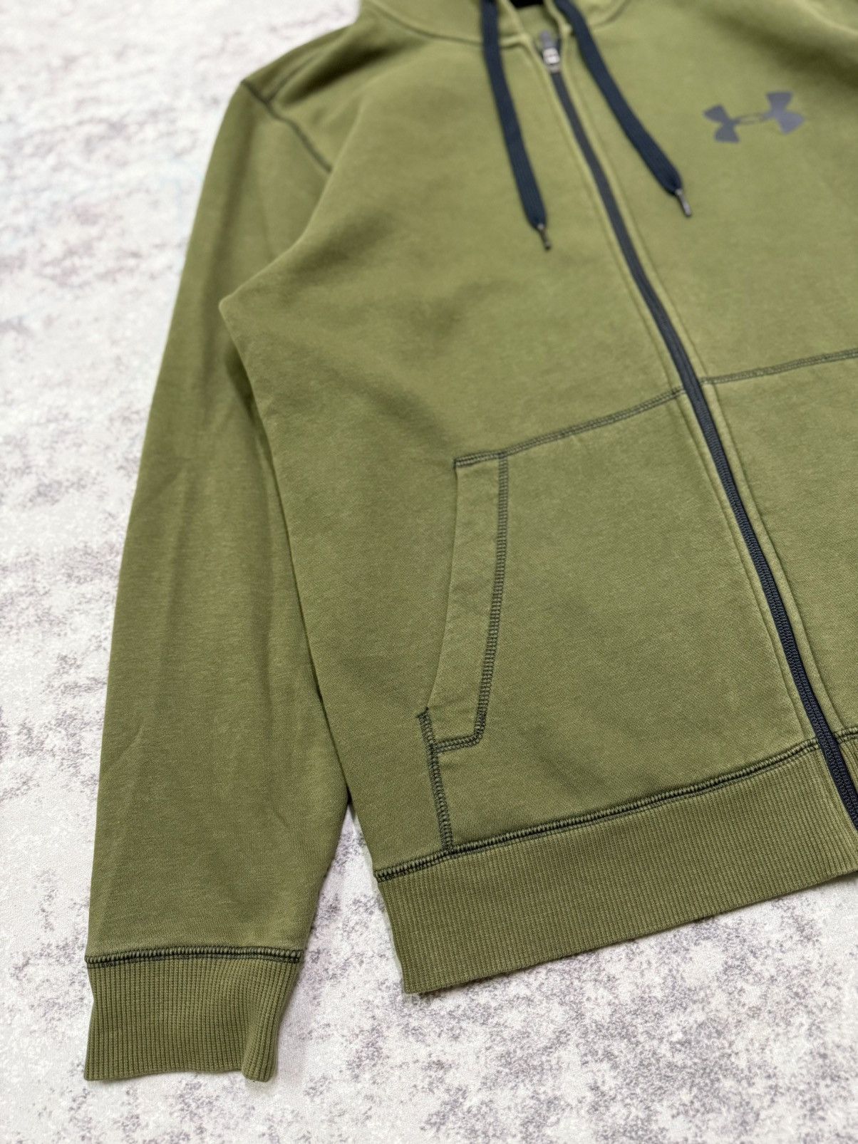 Under Armour Under Armour Olive Green Zip Up Sweater Hoodie Size US M / EU 48-50 / 2 - 5 Thumbnail