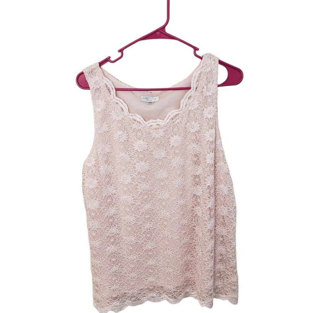 Designer CT439 Tahari ASL Ladies Petite Pink Lace Lined Tank Size XL / US 12-14 / IT 48-50 - 1 Thumbnail