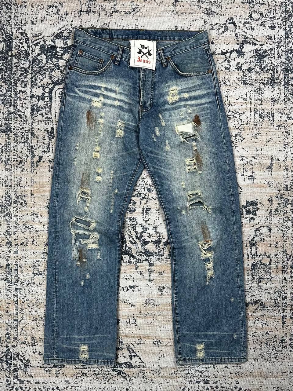 Japanese Brand Vintage Avant Garde Destroyed Punk Baggy Denim Jeans Size US 32 / EU 48 - 1 Thumbnail