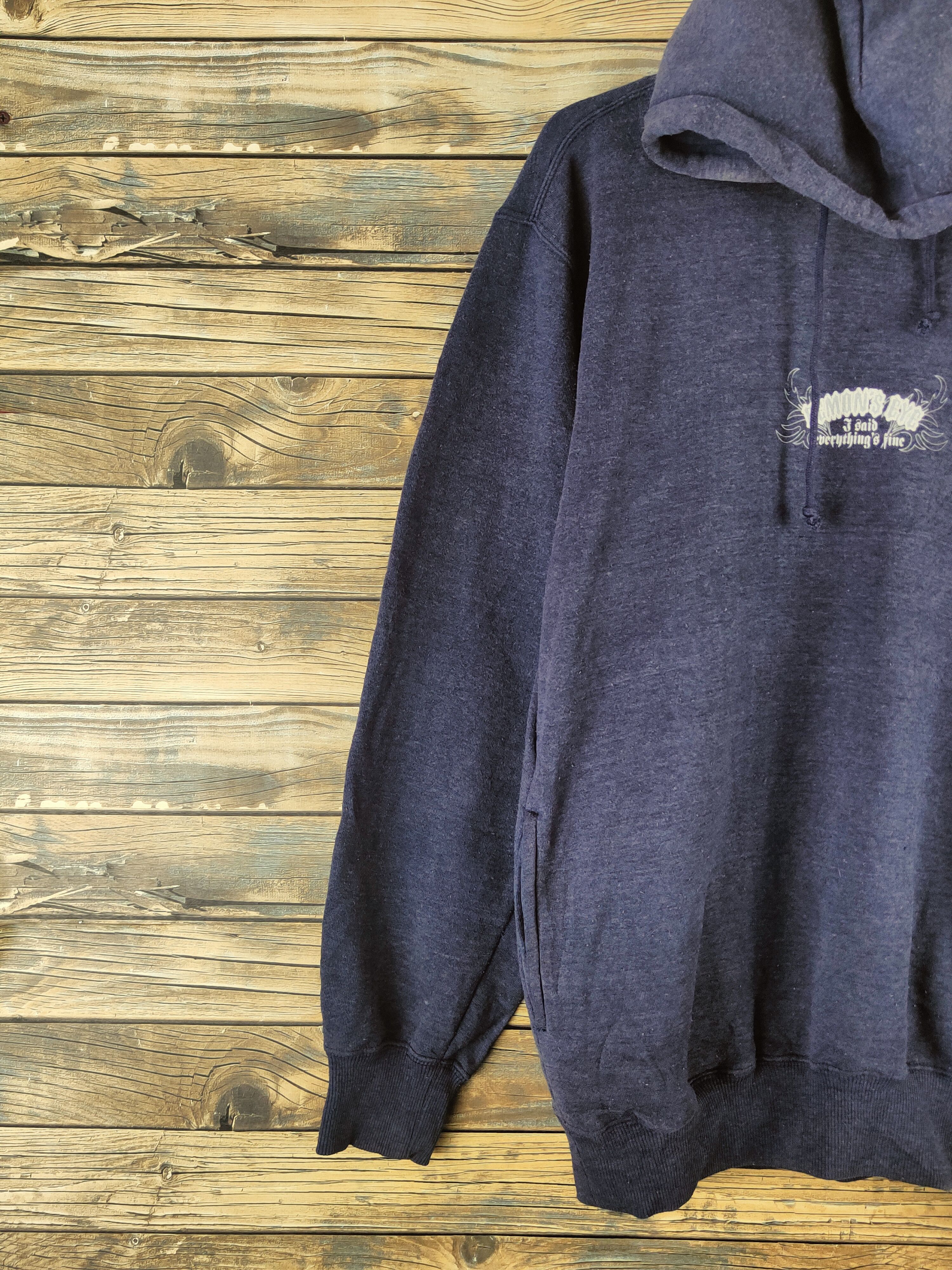 Japanese Brand Vintage Faded by Barcedos Navy Hoodie Sweatshirts Size US L / EU 52-54 / 3 - 4 Thumbnail