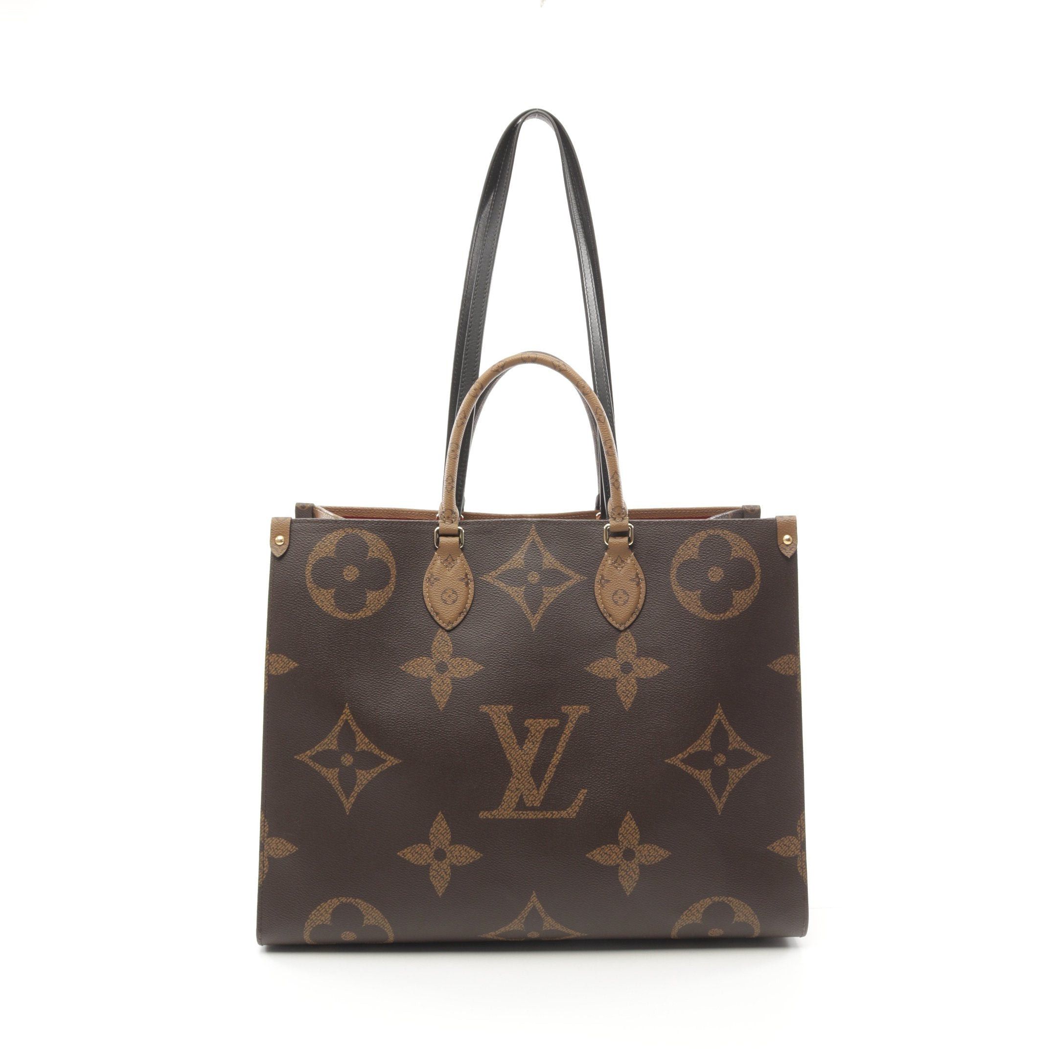 Louis Vuitton Louis Vuitton On-The-Go Gm Monogram Giant Reverse Shoulder Bag Leather Brown Light Size ONE SIZE - 1 Thumbnail