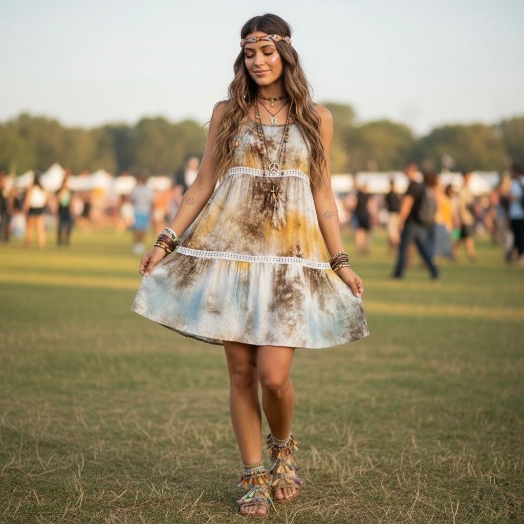 Other NWT Tie Dye Mini Slip Dress | Coastal Cowgirl Boho Cottageco Size S / US 4 / IT 40 - 3 Thumbnail
