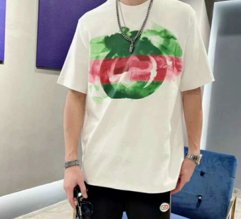 Gucci Gucci White ink-printed cotton round-neck short-sleeved T-s Size US S / EU 44-46 / 1 - 8 Thumbnail