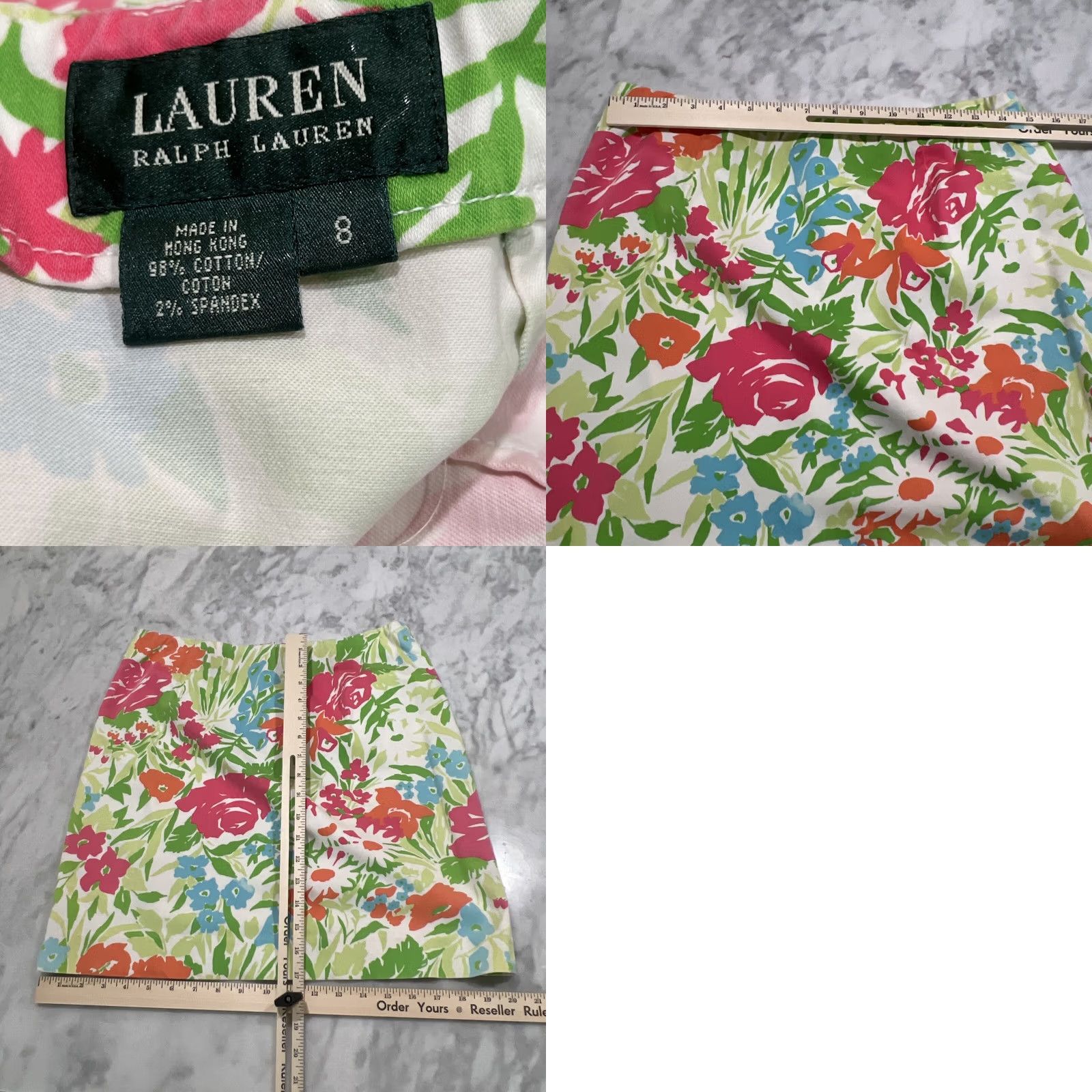 Ralph Lauren Lauren Ralph Lauren Skirt Women’s 8 Floral Back Zipper Cotton Spandex Short Multicolor Size 30" / US 8 / IT 44 - 8 Thumbnail