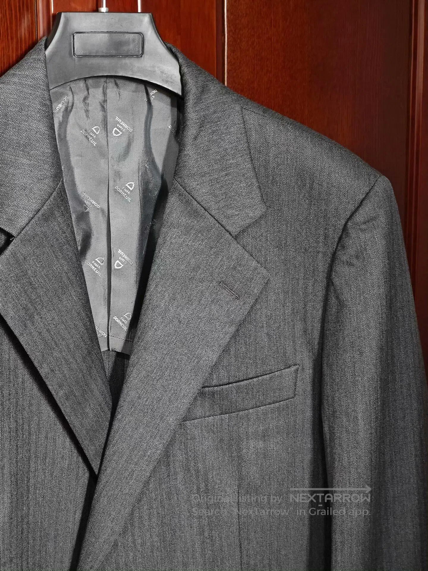 Japanese Brand Custom Gray Wool Suit by DORMEUIL. Size US XL / EU 56 / 4 - 2 Thumbnail