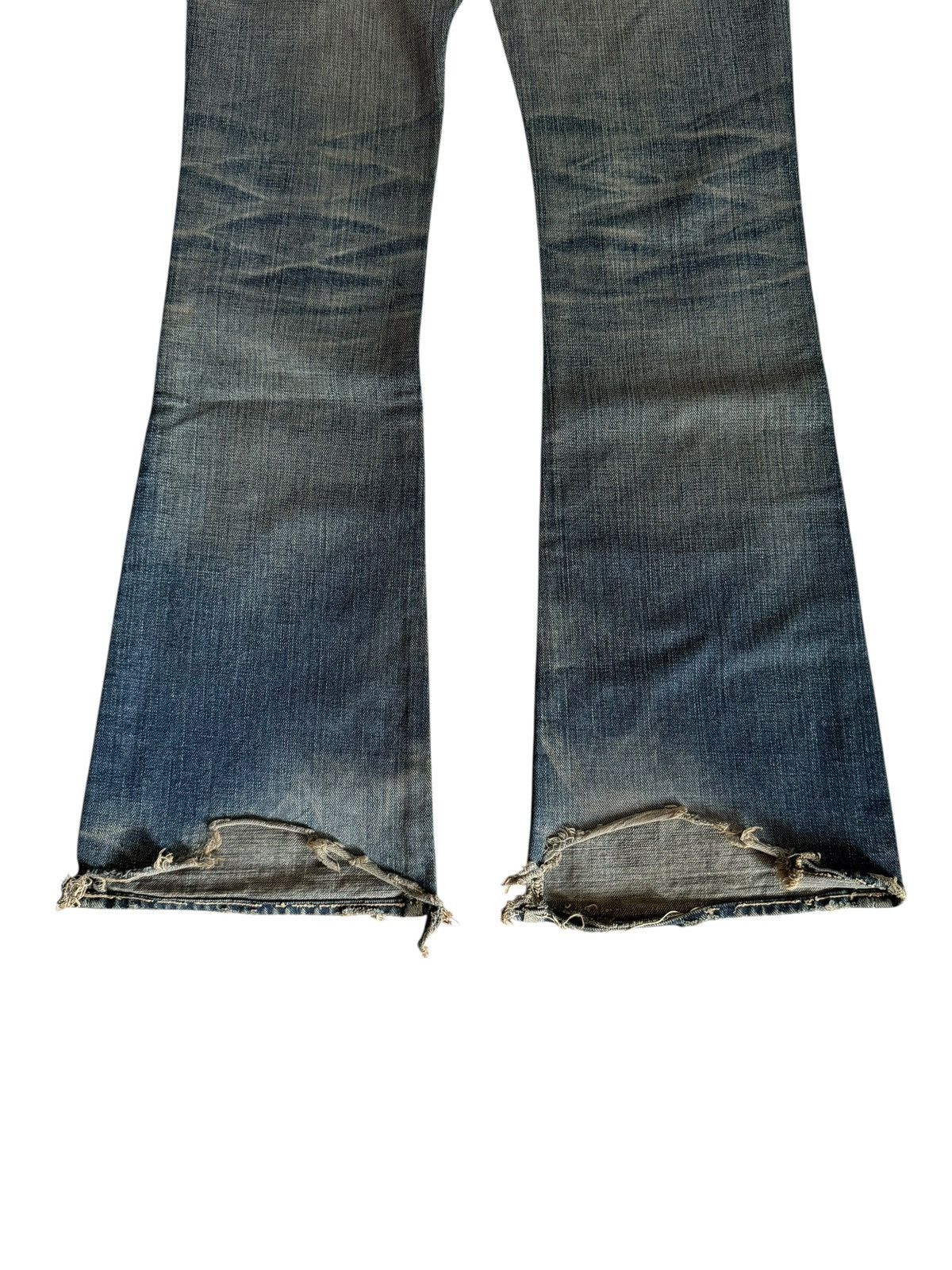 Japanese Brand Flared Jeans David Olive Accessories Faded Distressed Denim Size US 29 - 19 Thumbnail