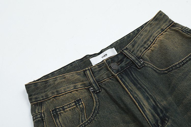 Vintage Retro distressed washed men's loose street jeans machete Size US 32 / EU 48 - 3 Thumbnail