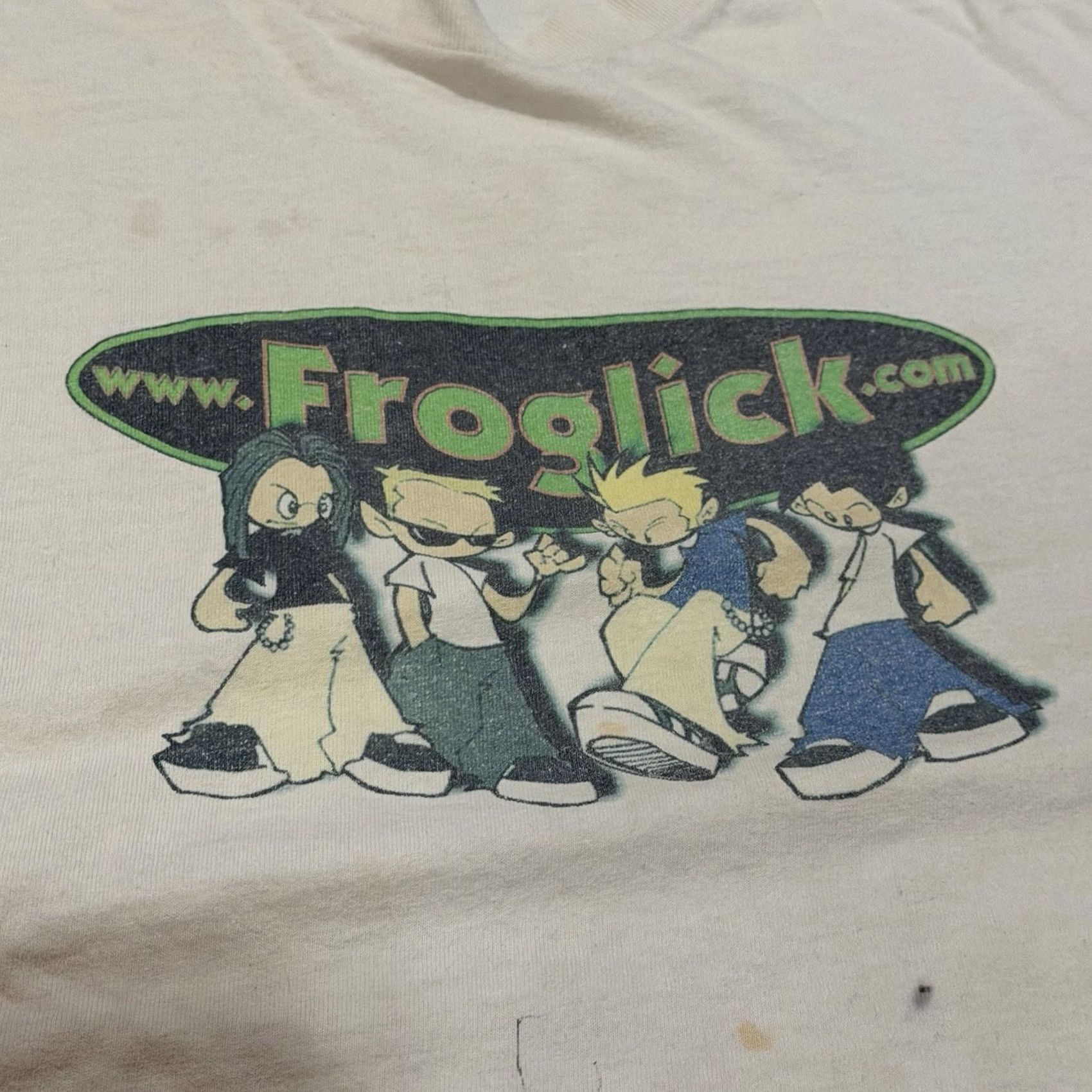 Vintage VINTAGE Froglick T Shirt 90s Y2K Skater XL White Mens T-Shirt Froglick.com Size US XL / EU 56 / 4 - 2 Thumbnail