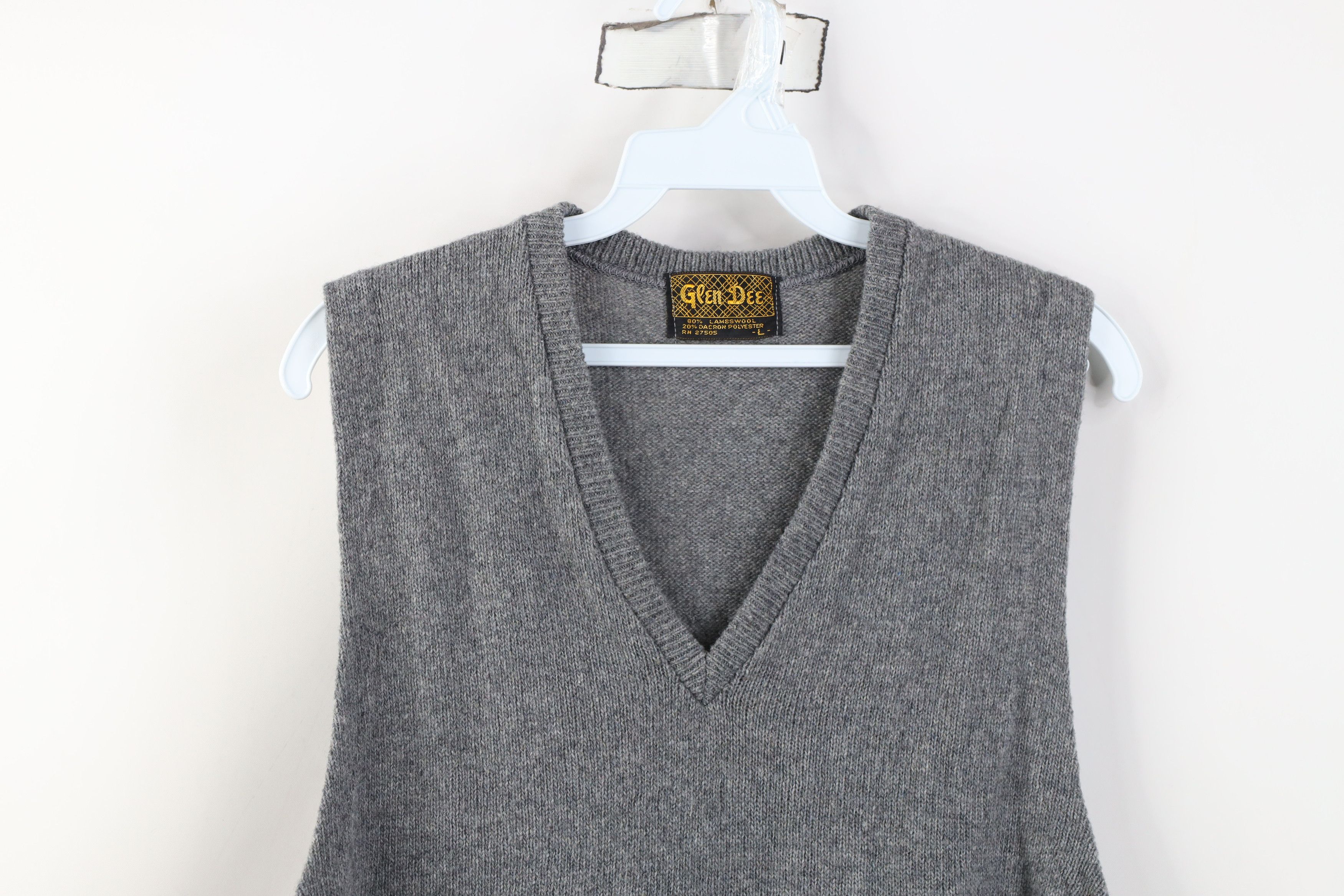 Vintage Vintage 70s Streetwear Lambswool Knit Sweater Vest Gray Size US L / EU 52-54 / 3 - 2 Thumbnail