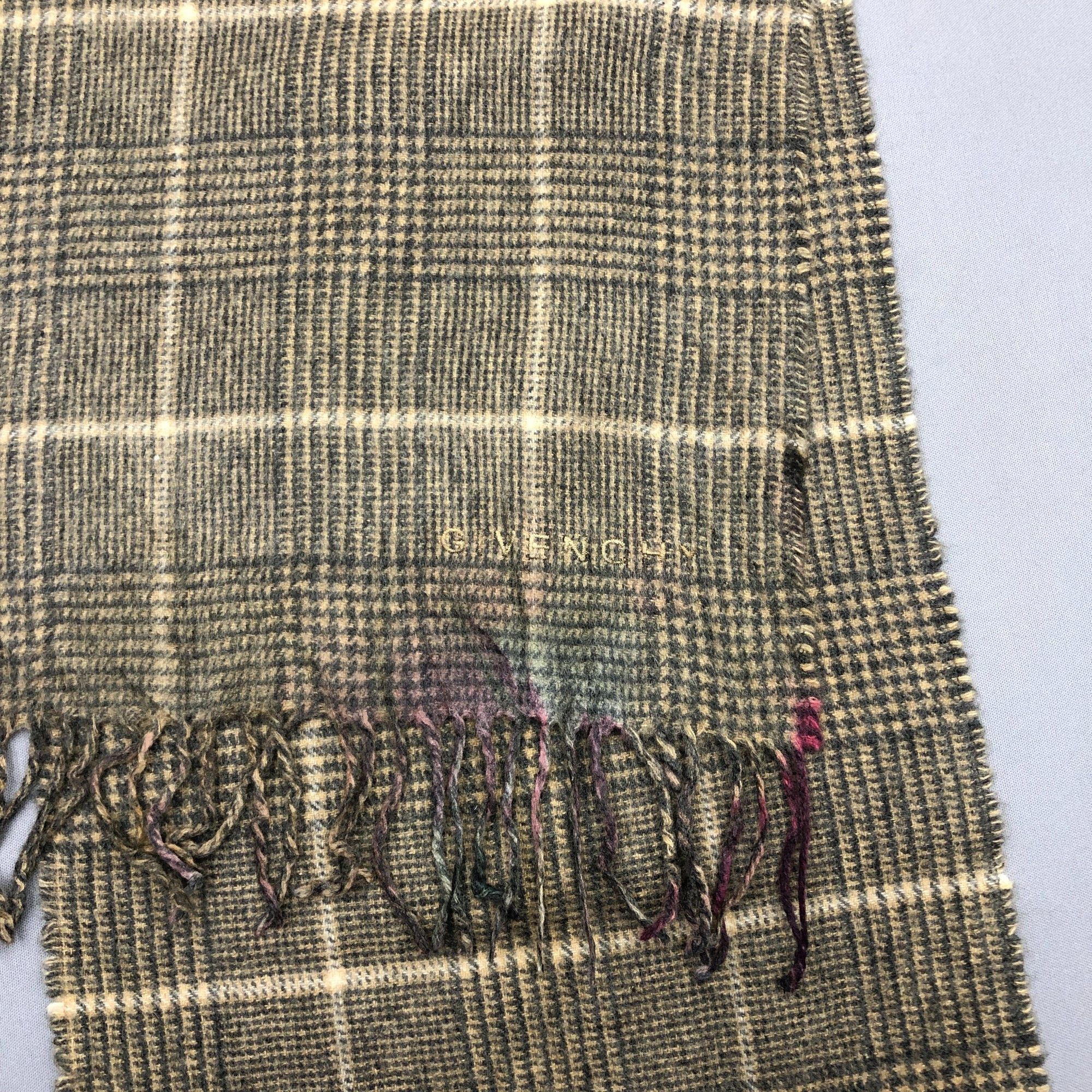 Japanese Brand Vintage Givenchy Scarf Muffler Wool Plaid Winter Scarves Size ONE SIZE - 3 Thumbnail