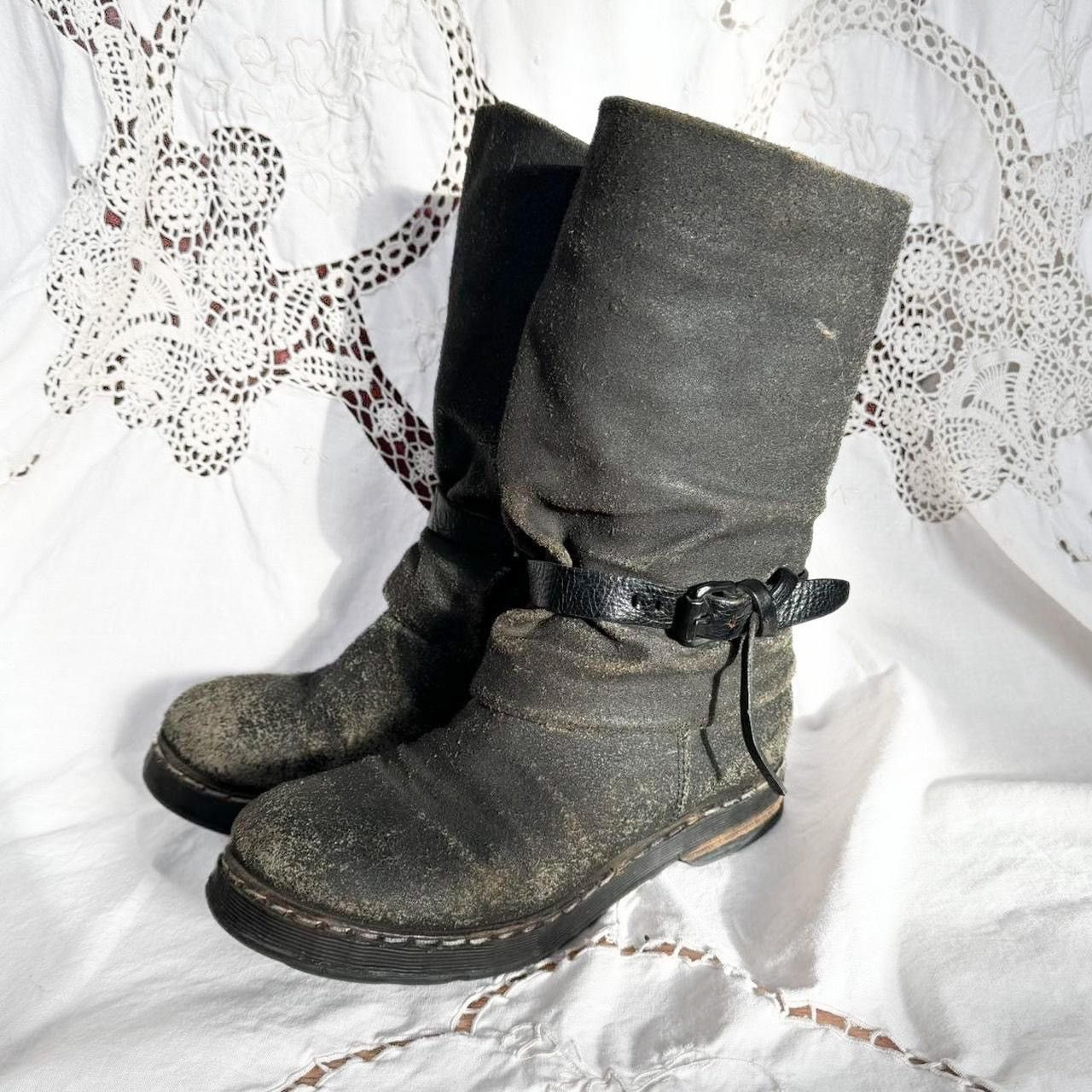 image of Avant Garde As98 Distressed Grey Grunge Apocalyptic Engineer Boots Size 37, Women's