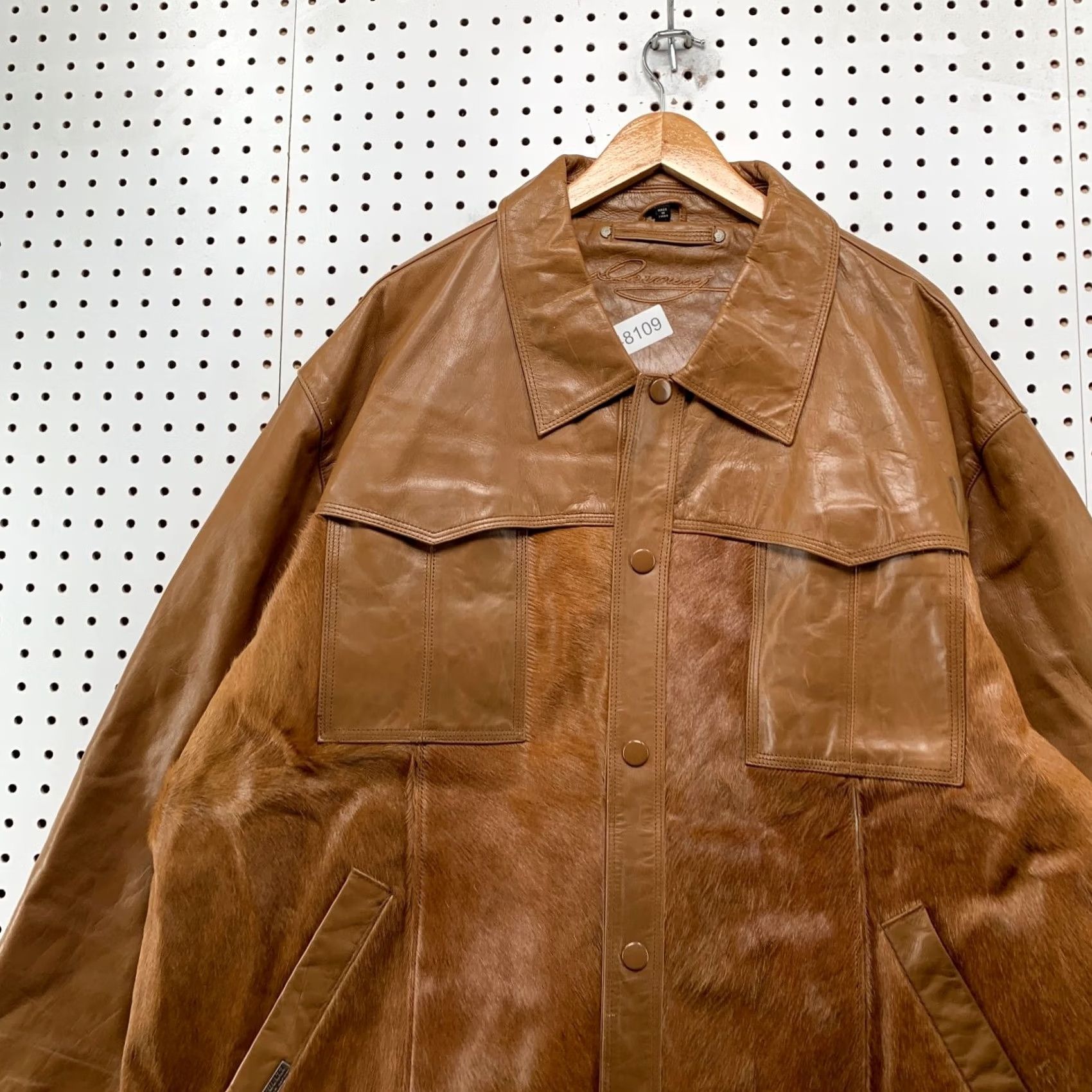 Vintage VINTAGE Davoucci Leather Jacket Men 6XL Brown Hair On Hide 80s 90s Rodeo Western Jacket Size US XXL / EU 58 / 5 - 5 Thumbnail
