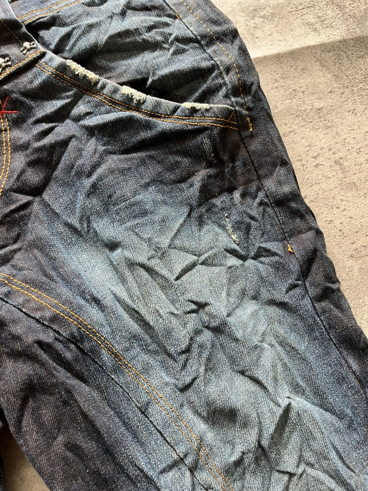 5351 POUR LES HOMMES HOMME Japan Skull Denim – Grunge Style Size US 32 / EU 48 - 10 Thumbnail