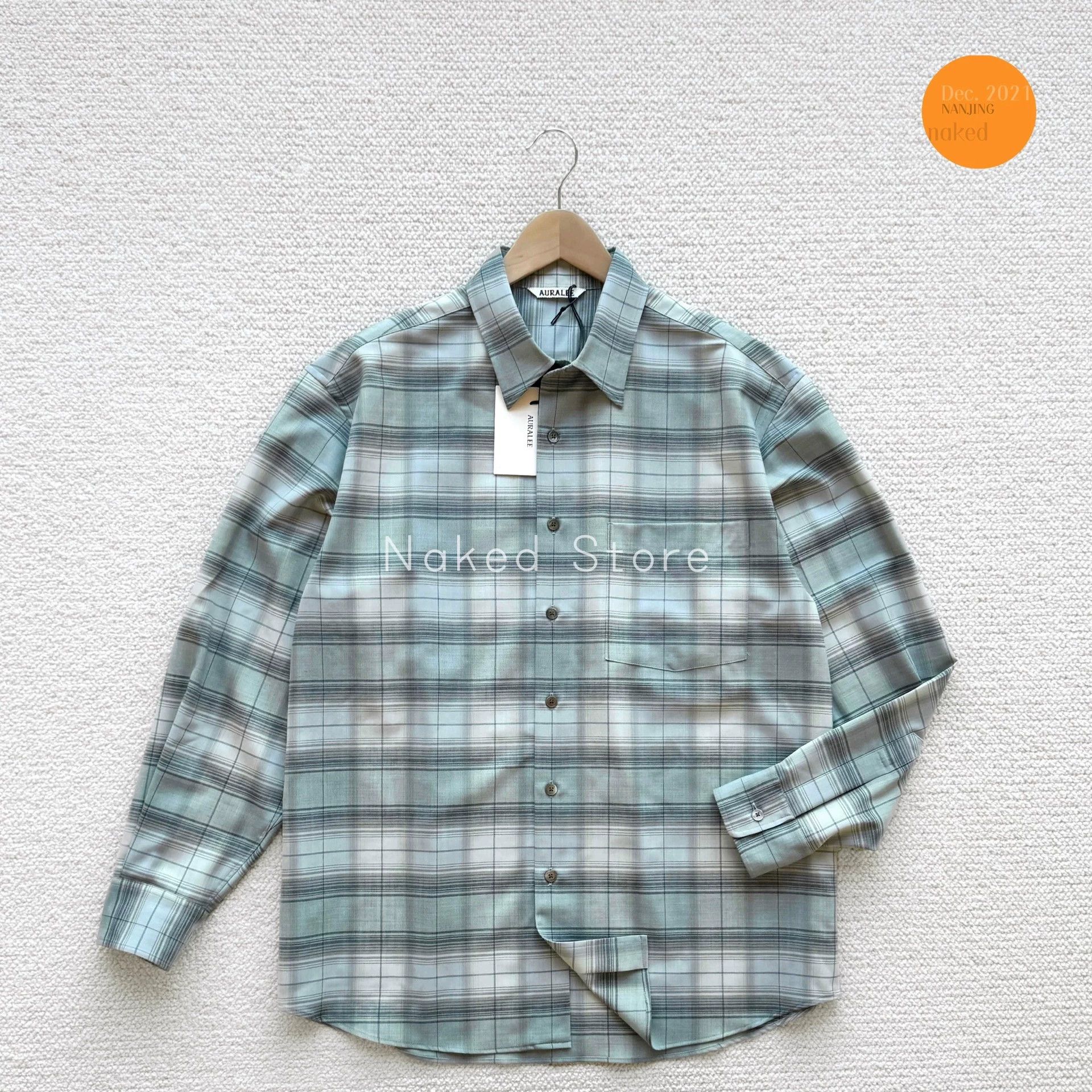 Auralee AURALEE Superlight 120 Wool Check Shirt Blue Size 4 Size US XL / EU 56 / 4 - 1 Thumbnail