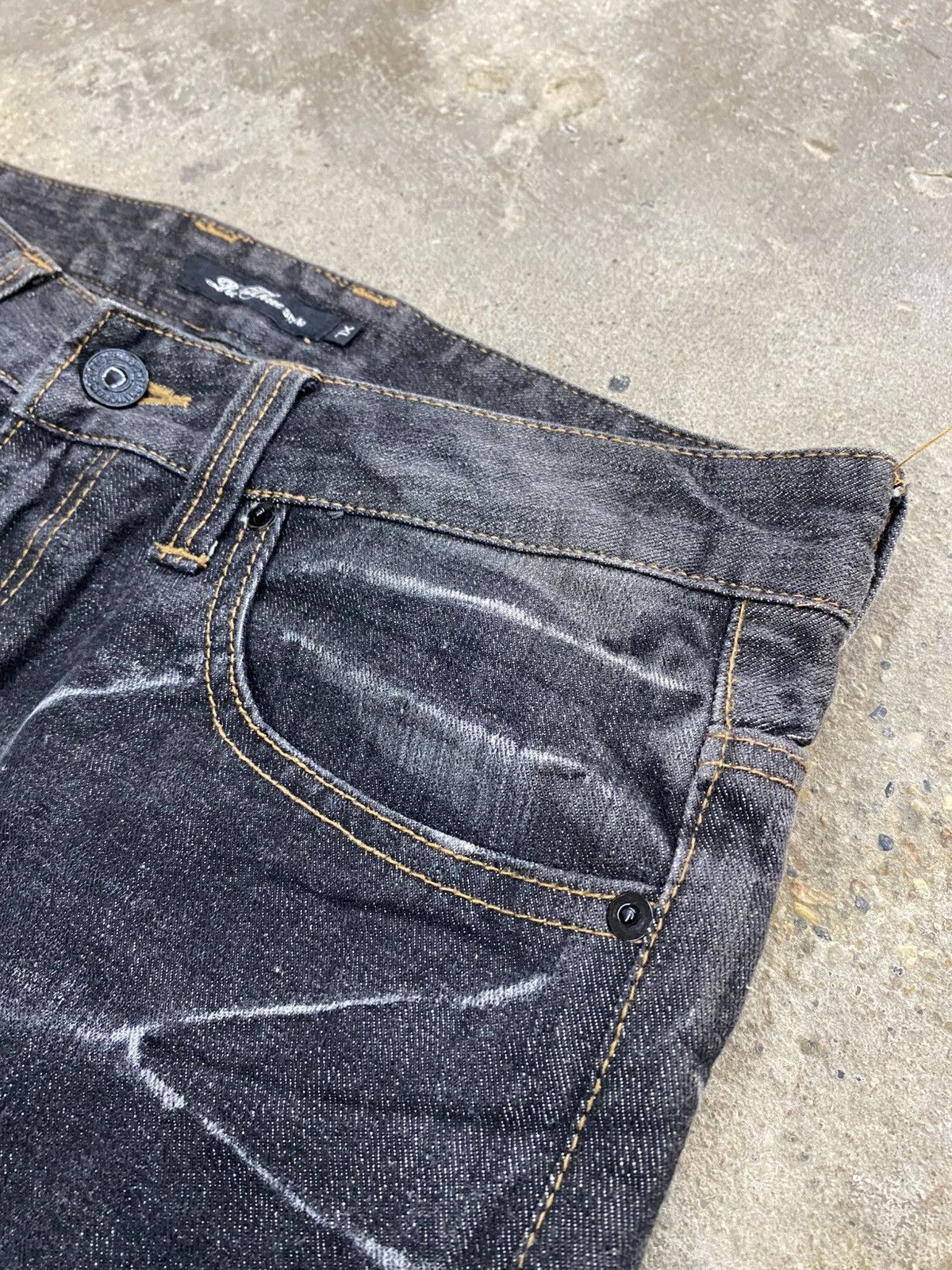 Japanese Brand Root three side laced jeans wash Size US 34 / EU 50 - 4 Thumbnail